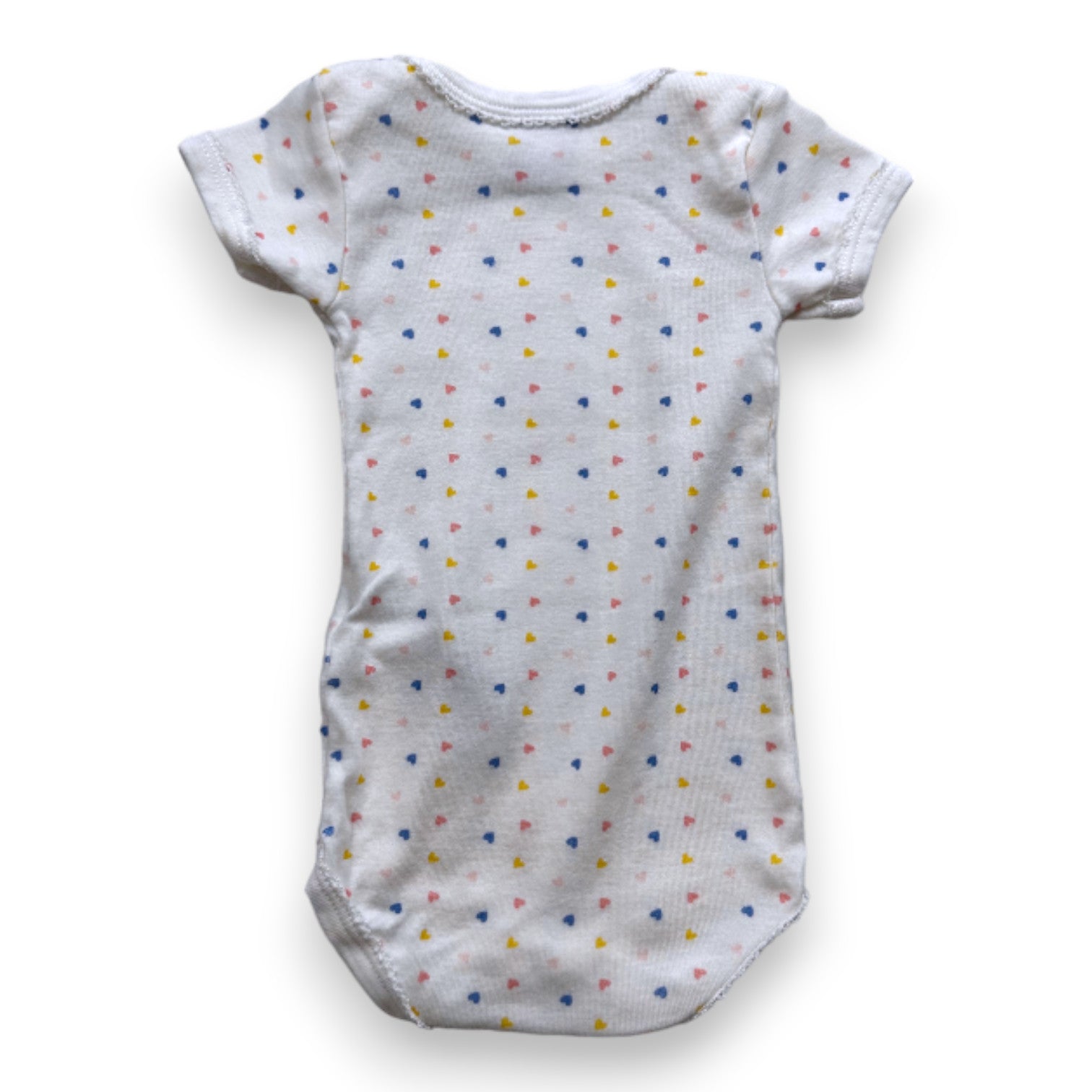 PETIT BATEAU - Body blanc à coeurs multicolores - 3 mois