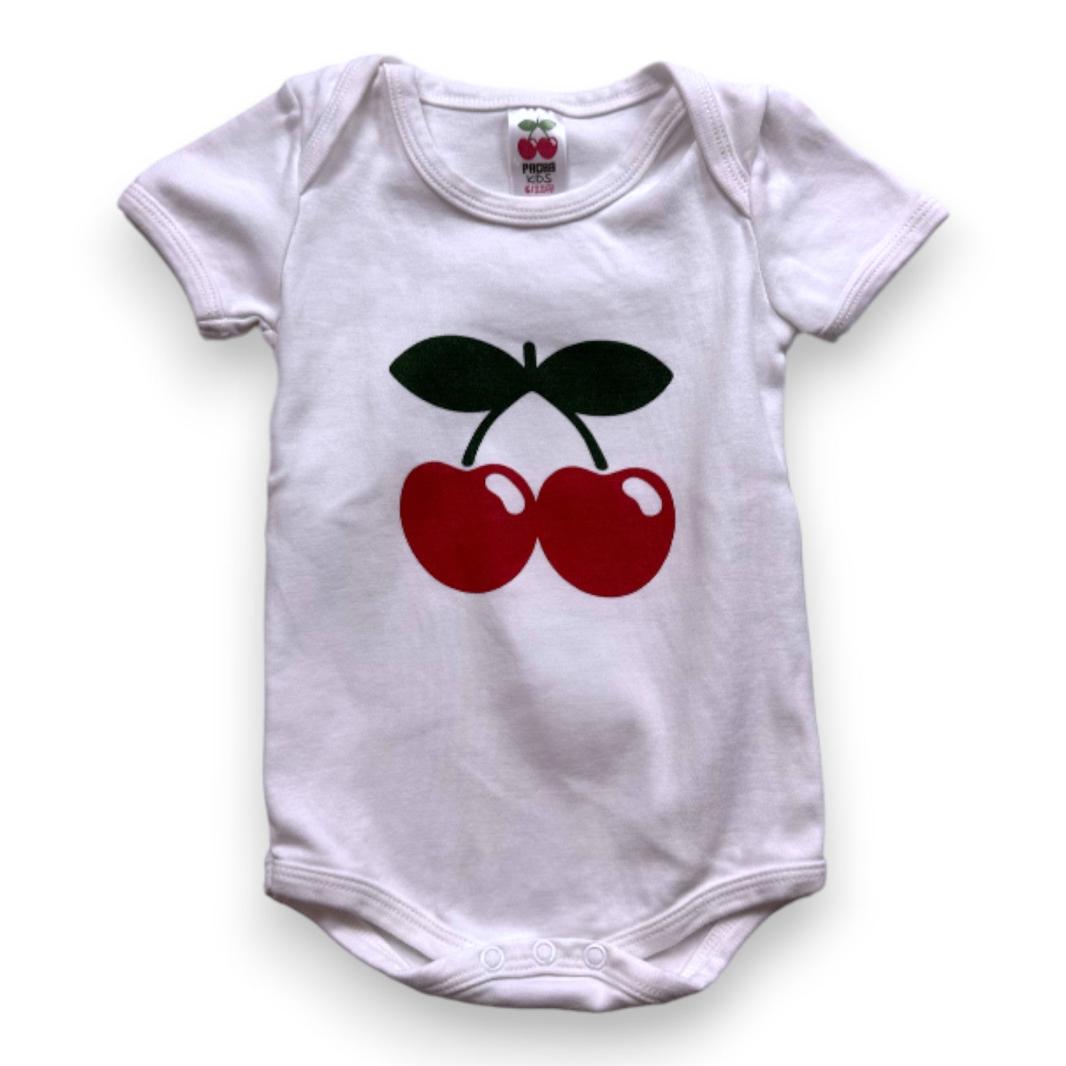 PACHA - Body blanc avec imprimé cerise - 6 mois