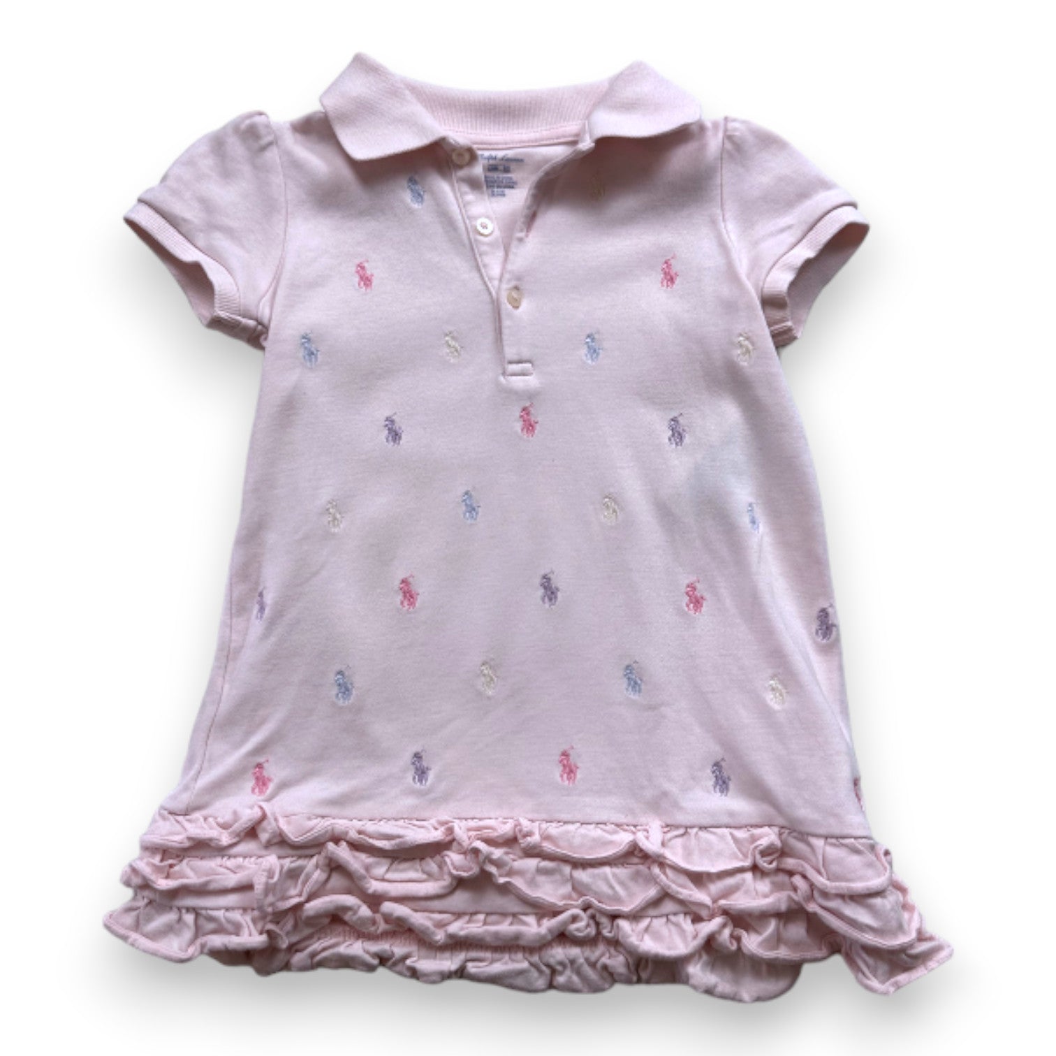 RALPH LAUREN - Robe rose avec logo brodé - 2 ans