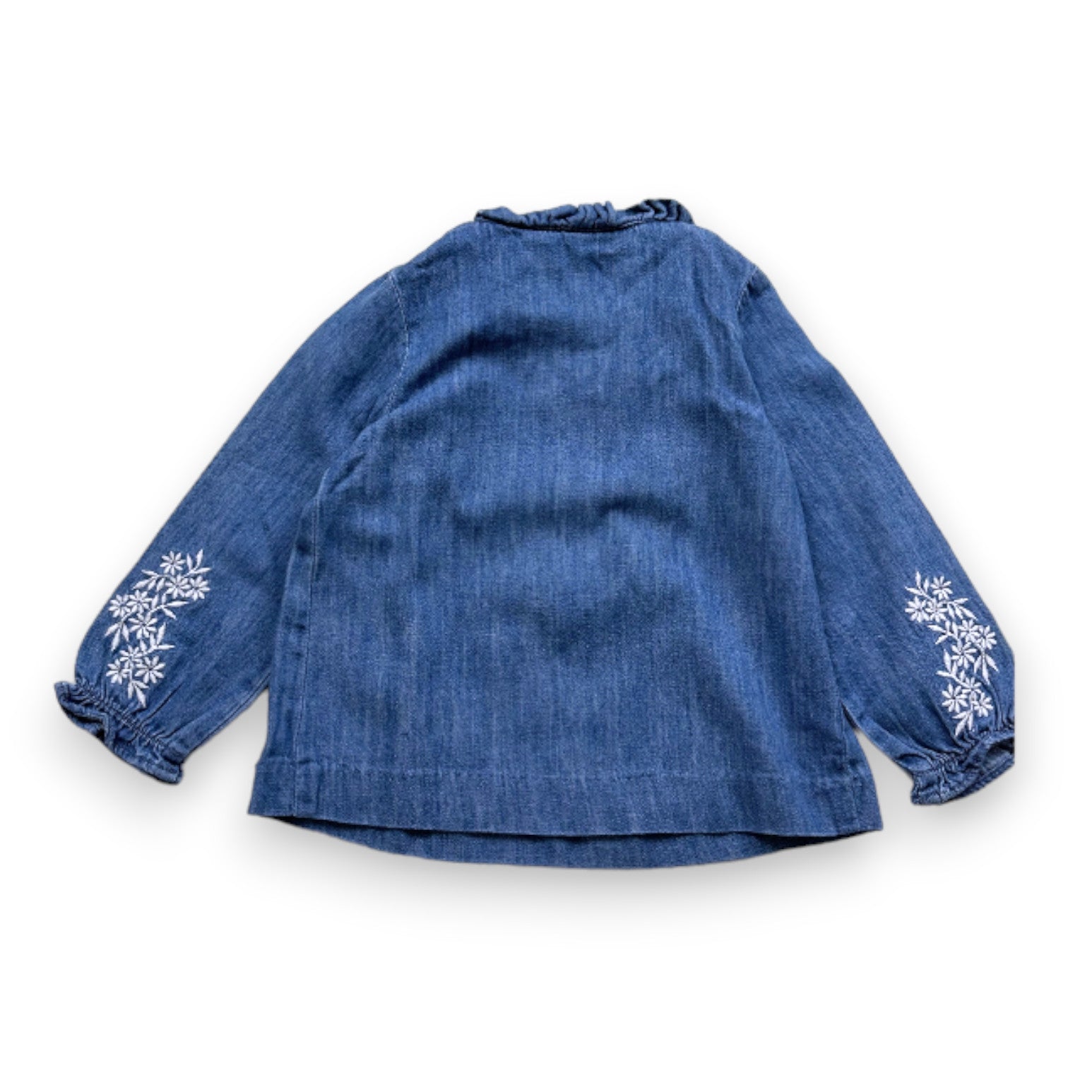 TARTINE & CHOCOLAT - Blouse bleue avec broderies blanches - 2 ans