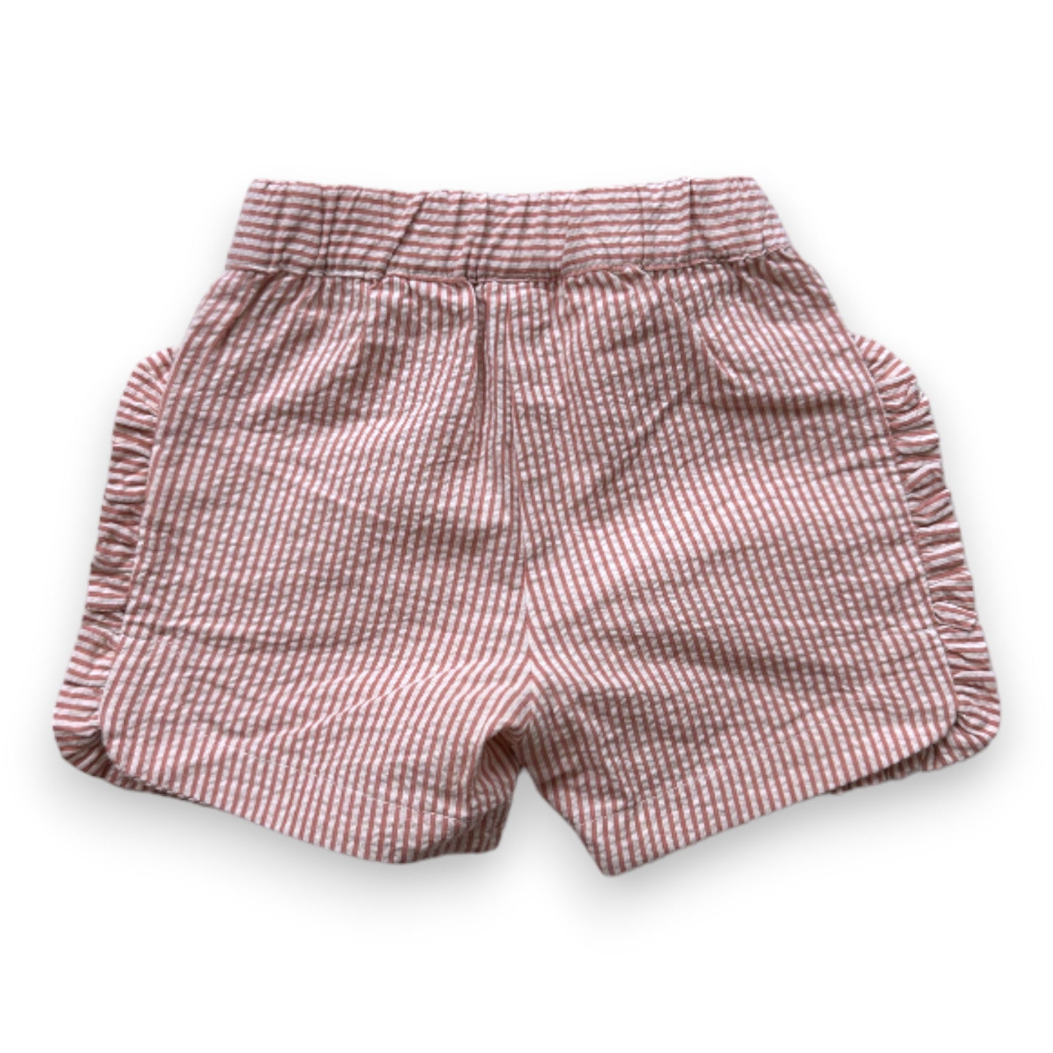 PETIT BATEAU - Short blanc et orange à rayures - 6 mois