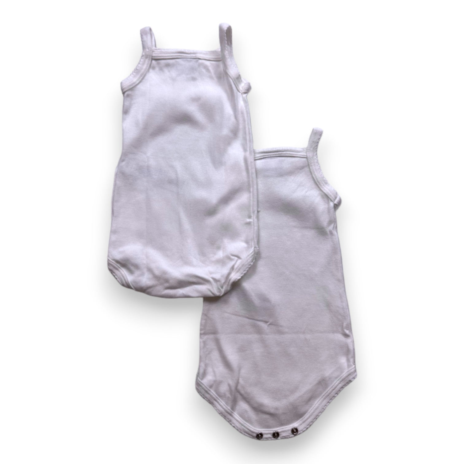 PETIT BATEAU - Lot de 2 bodies blanc - 6 mois