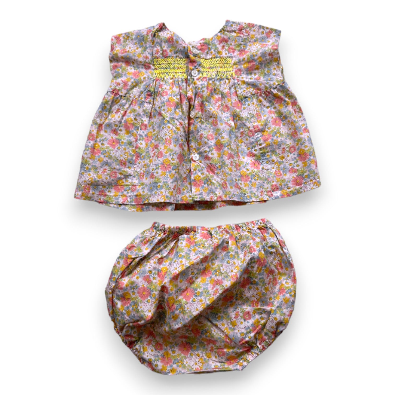 BONPOINT - Ensemble robe et bloomer à fleurs multicolores - 6 mois