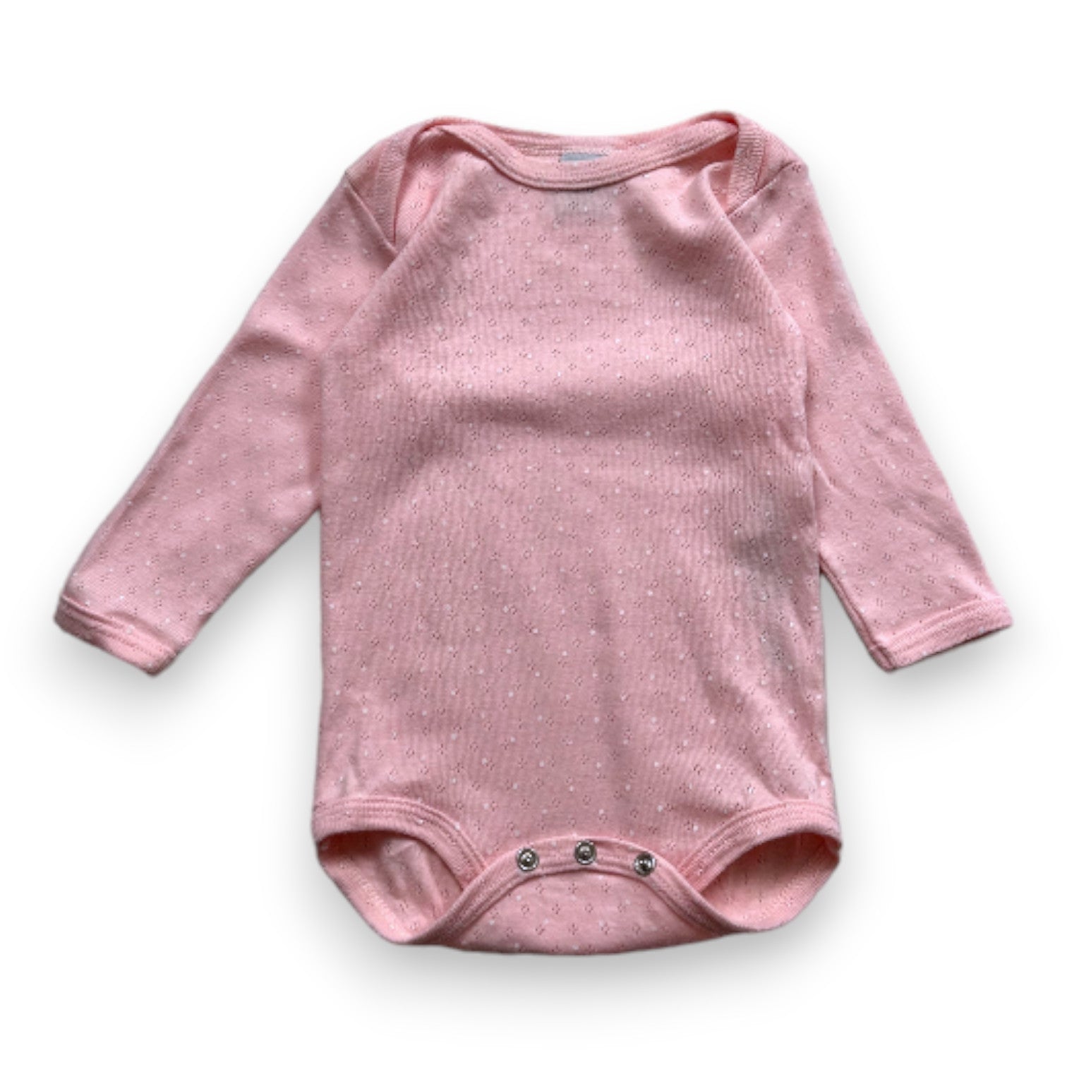 PETIT BATEAU - Body rose à pois blancs - 6 mois