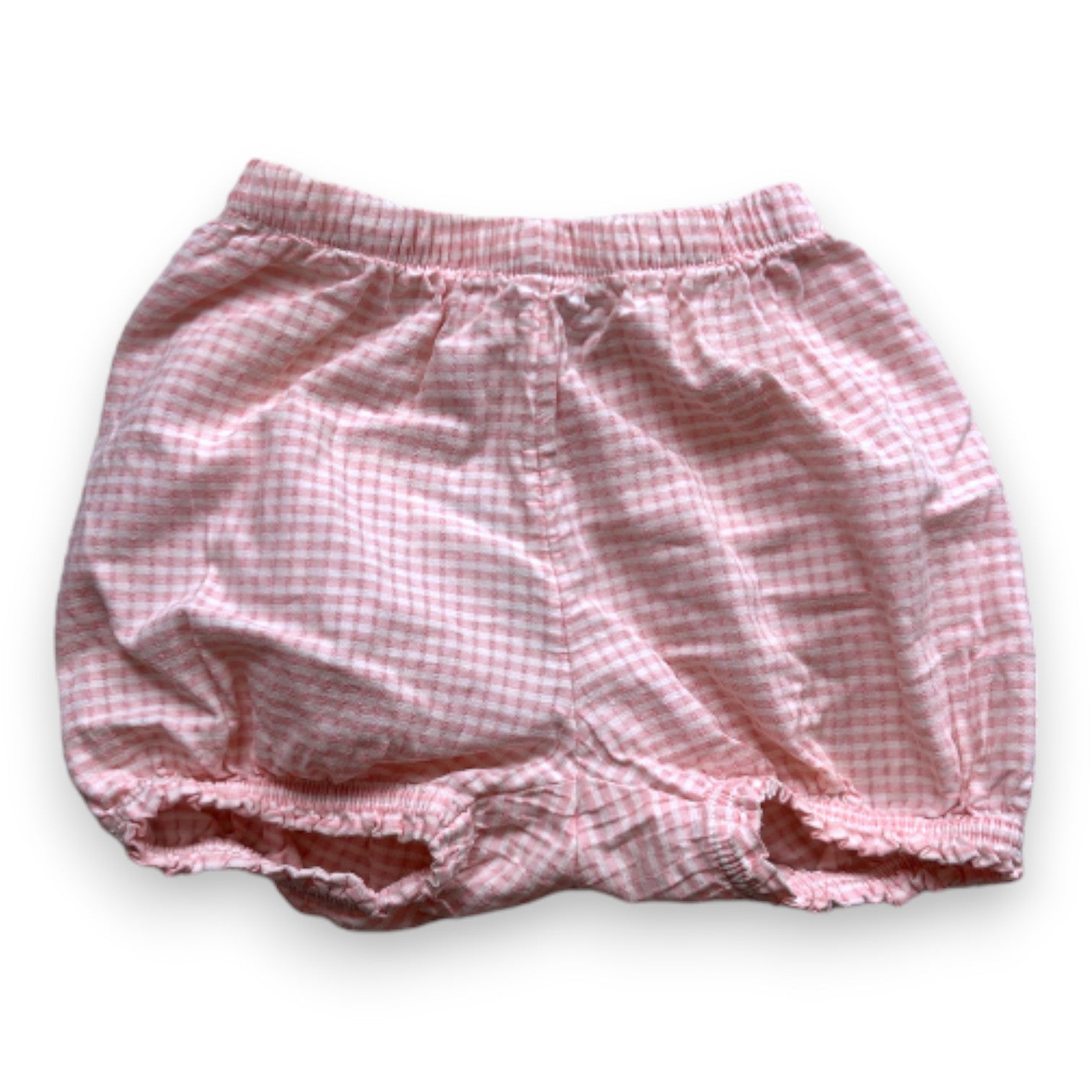 PETIT BATEAU - Short blanc et rose vichy - 6 mois