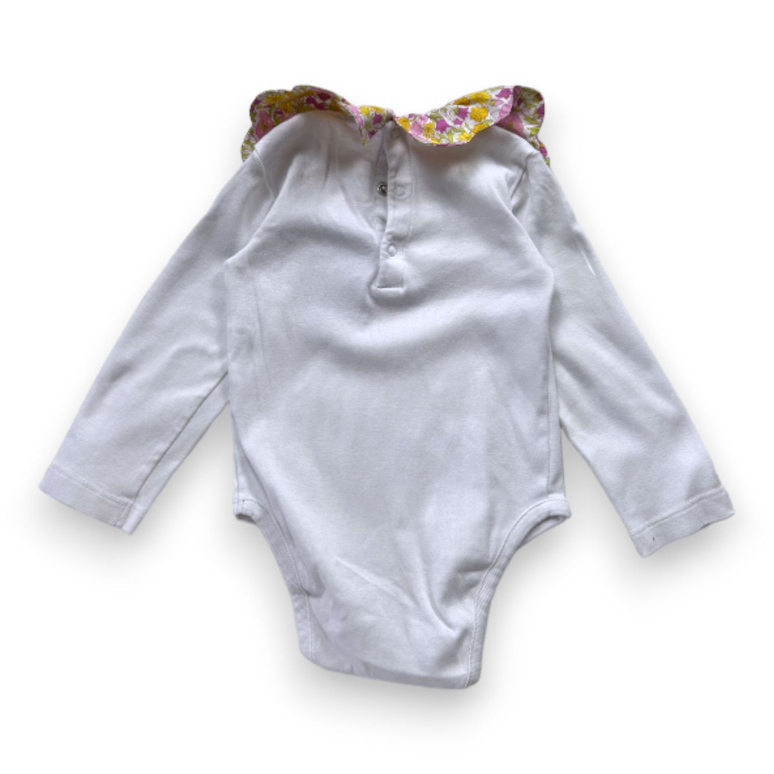 JACADI - Body blanc et col à fleurs - 2 ans