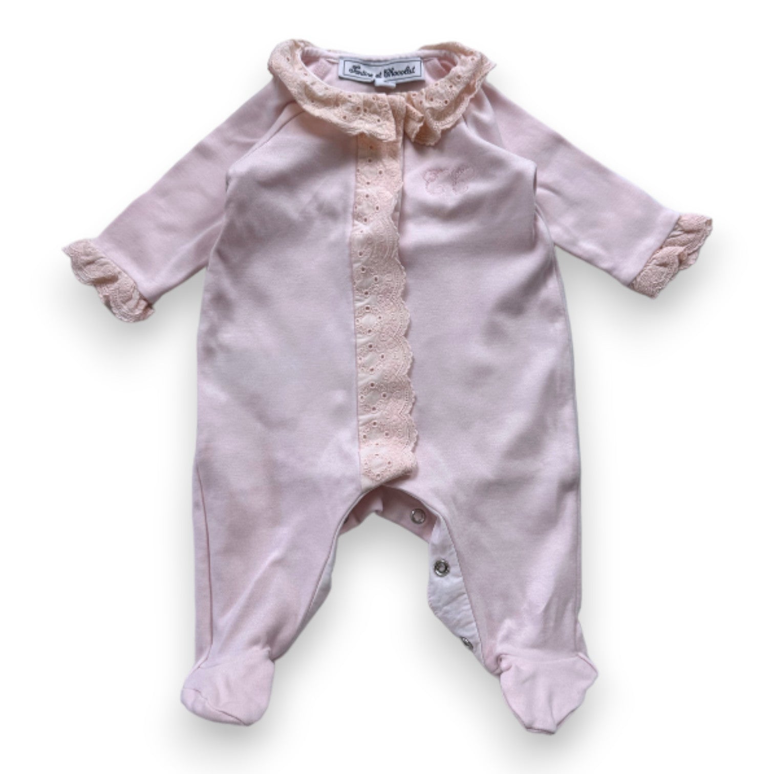 TARTINE & CHOCOLAT - Pyjama rose avec broderies - 1 mois