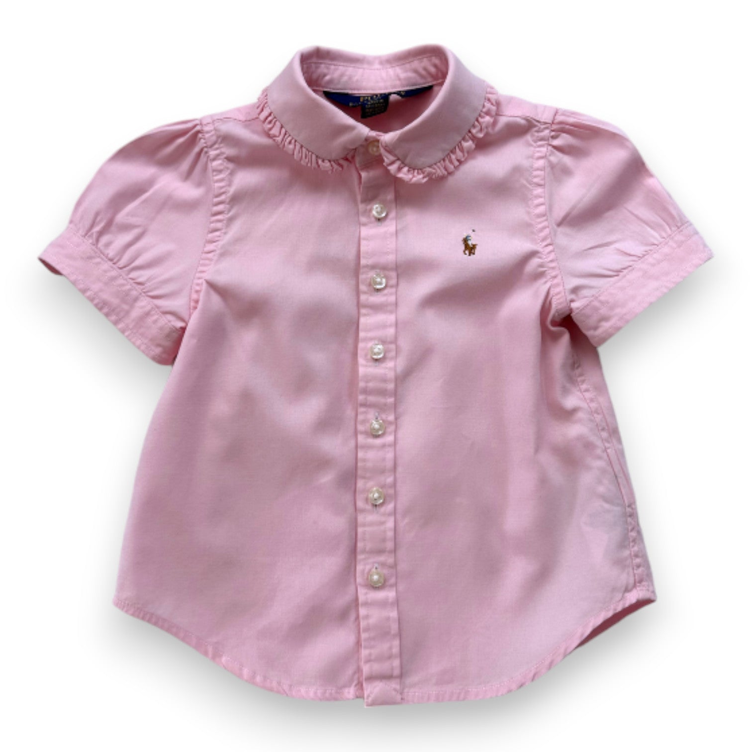 RALPH LAUREN - Chemise rose à manches courtes - 2 ans