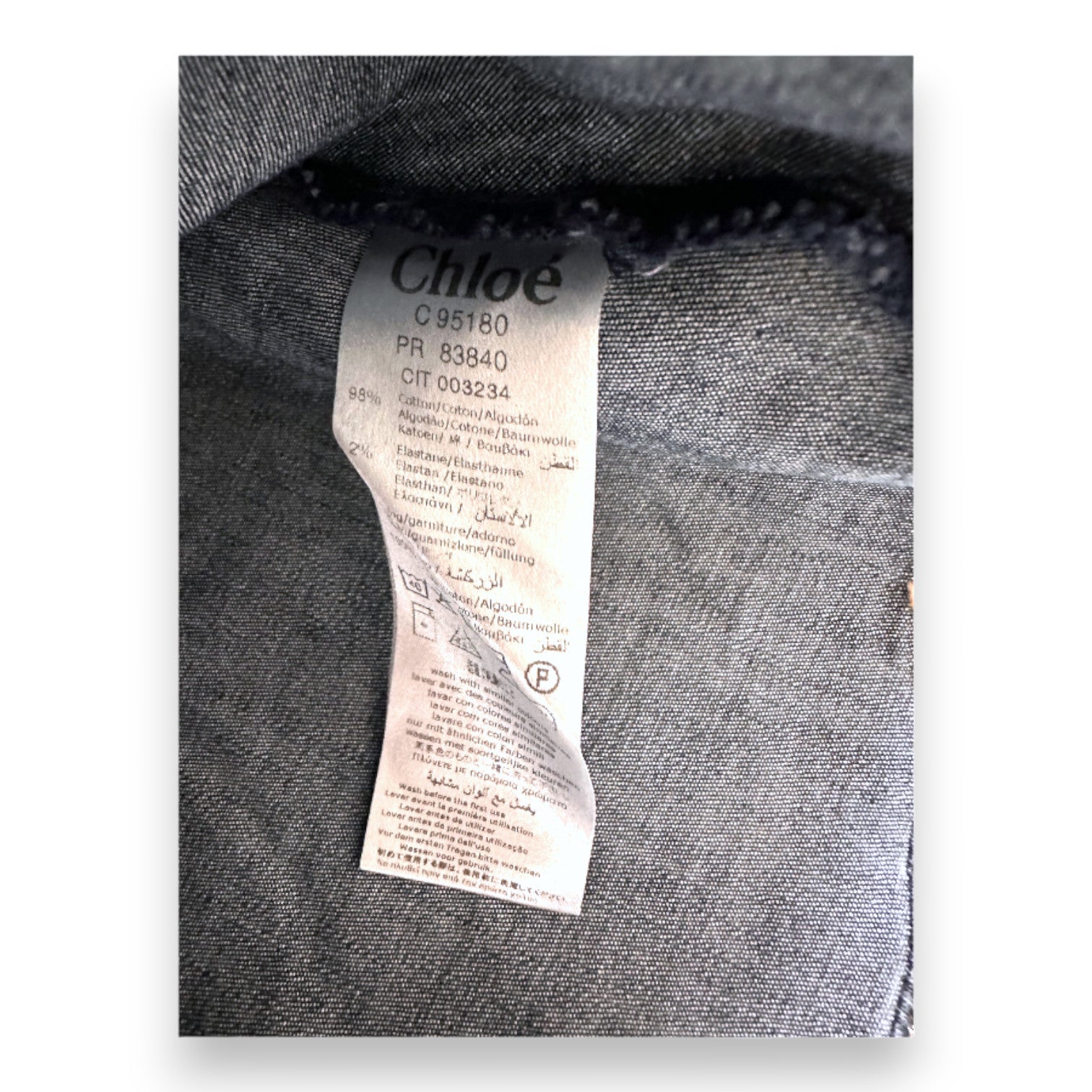 CHLOE - Chemise en jean bleue - 3 mois