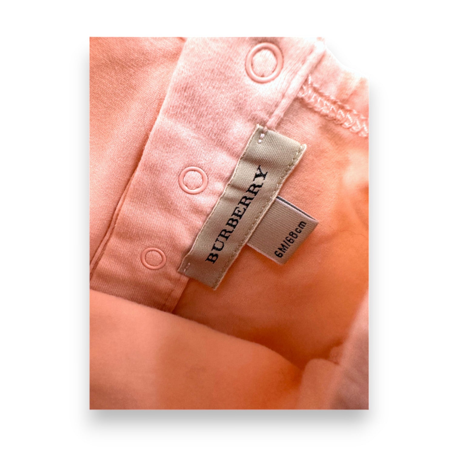 BURBERRY - T-shirt rose à manches courtes - 6 mois