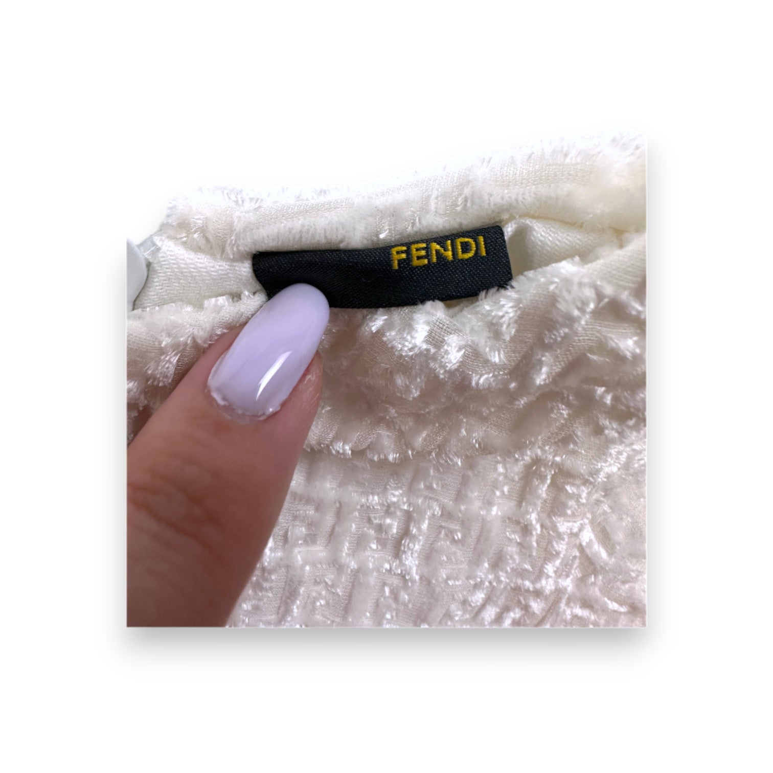 FENDI - Robe blanche texturée - 9 mois