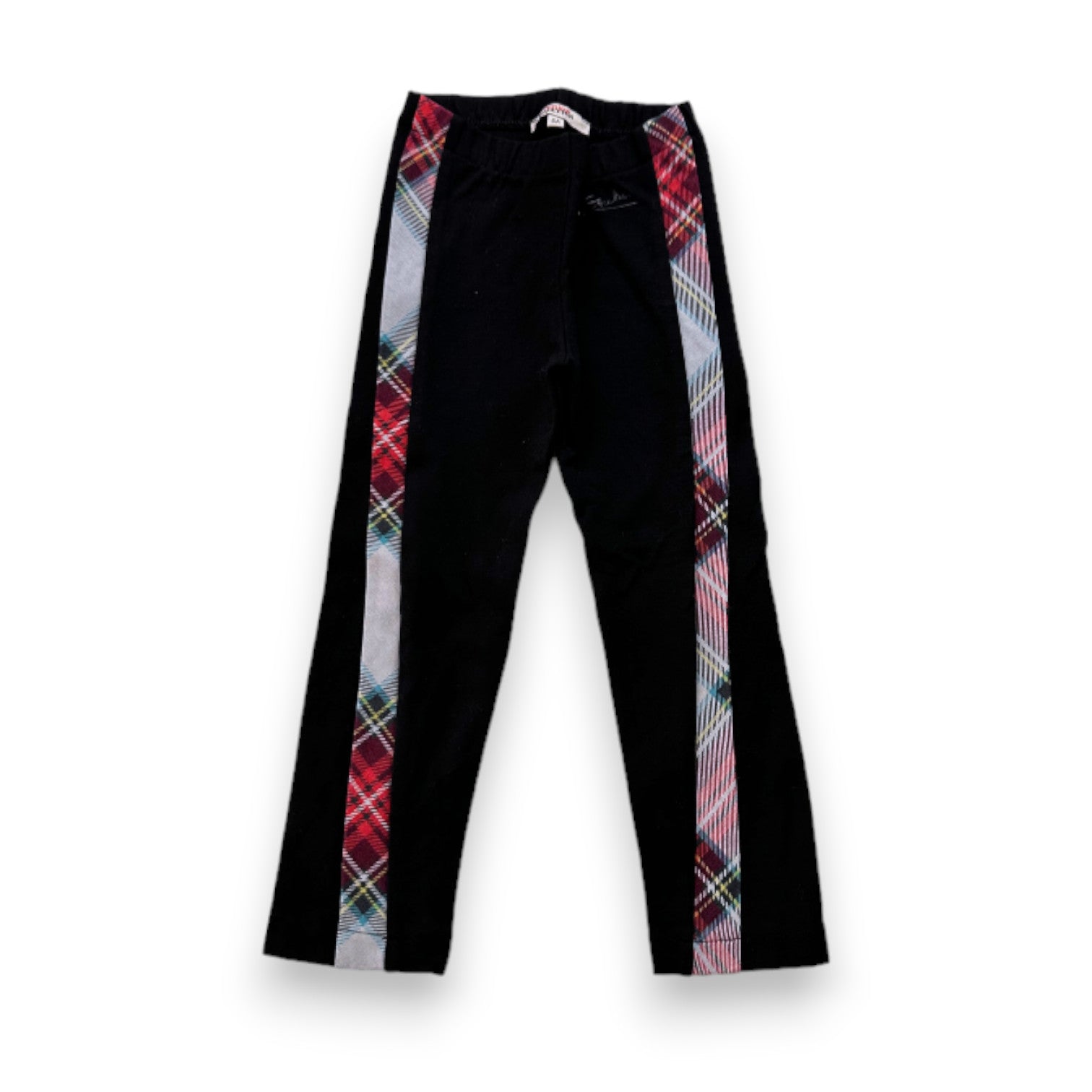 JUNIOR GAULTIER - Legging noir avec bandes écossaises - 4 ans