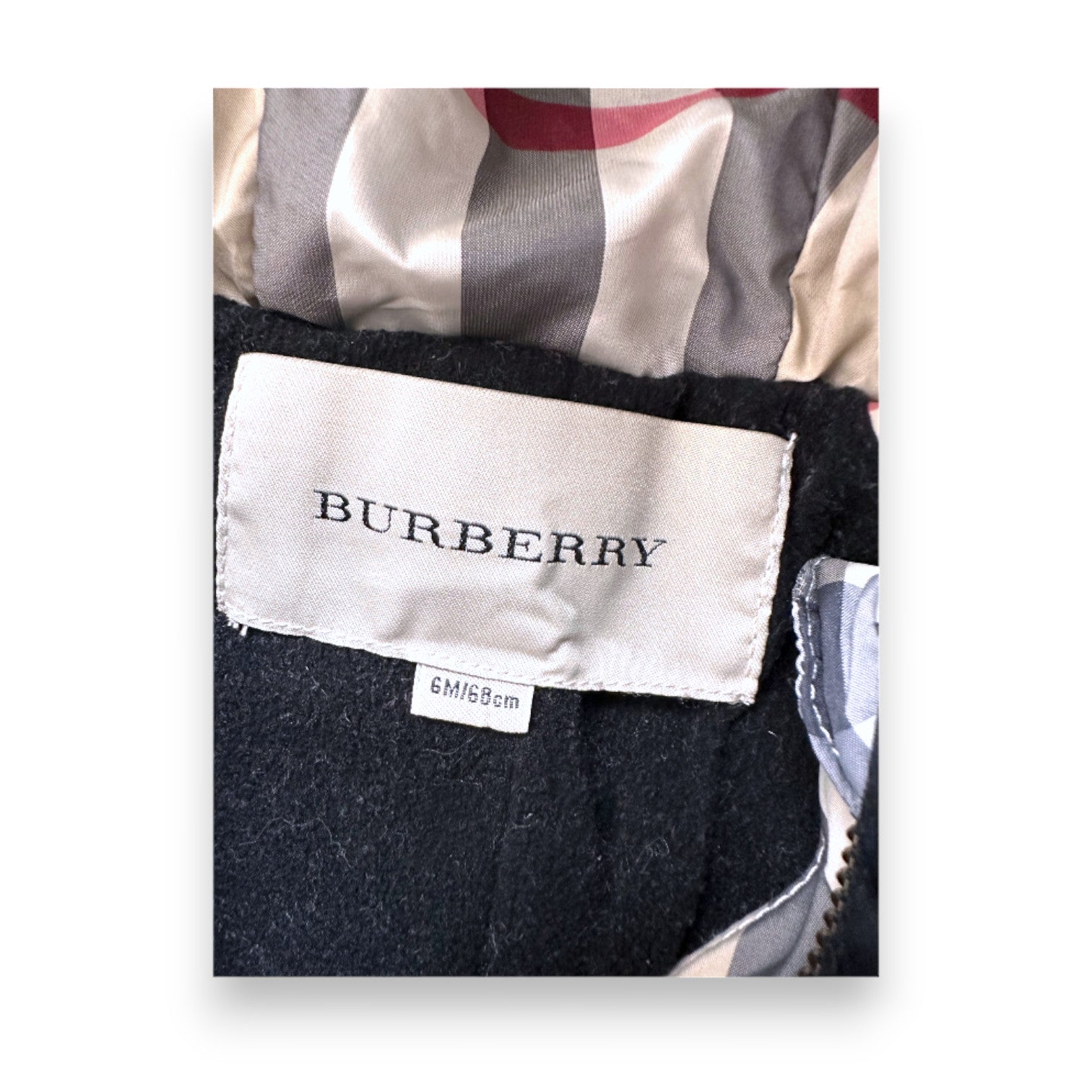 BURBERRY - Veste légère noire - 6 mois