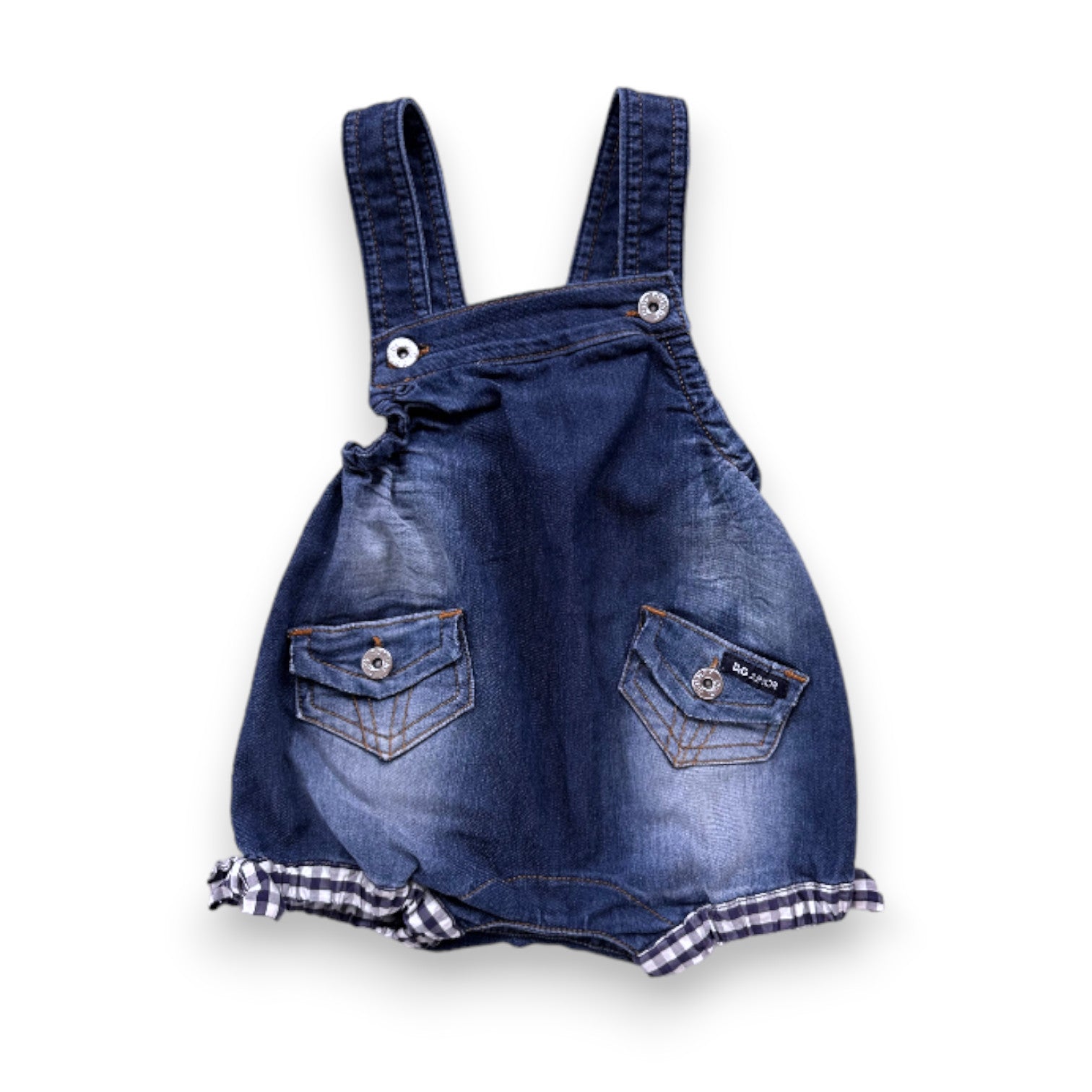 DOLCE & GABBANA - Combi-short bleue en jean - 3 mois