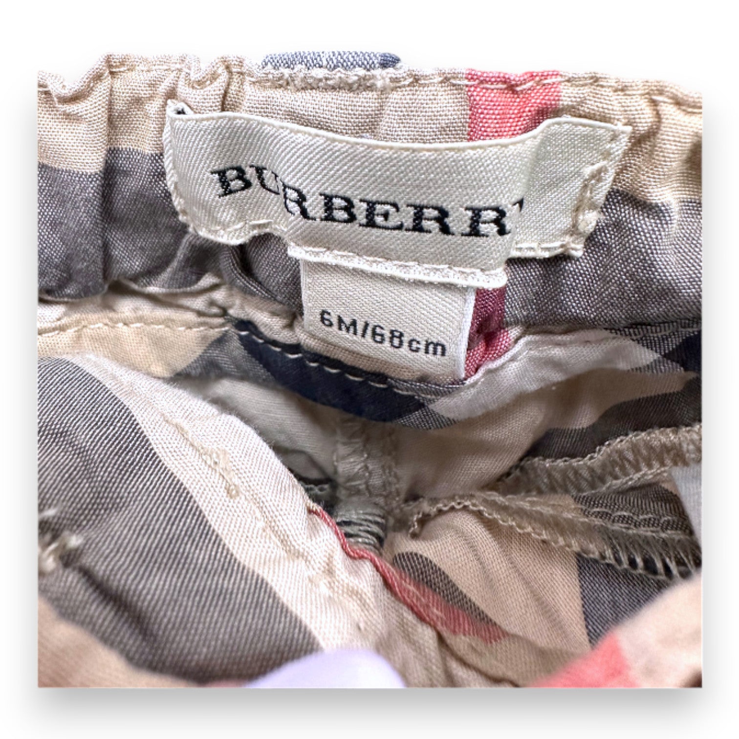 BURBERRY - Short beige imprimé check burberry - 6 mois