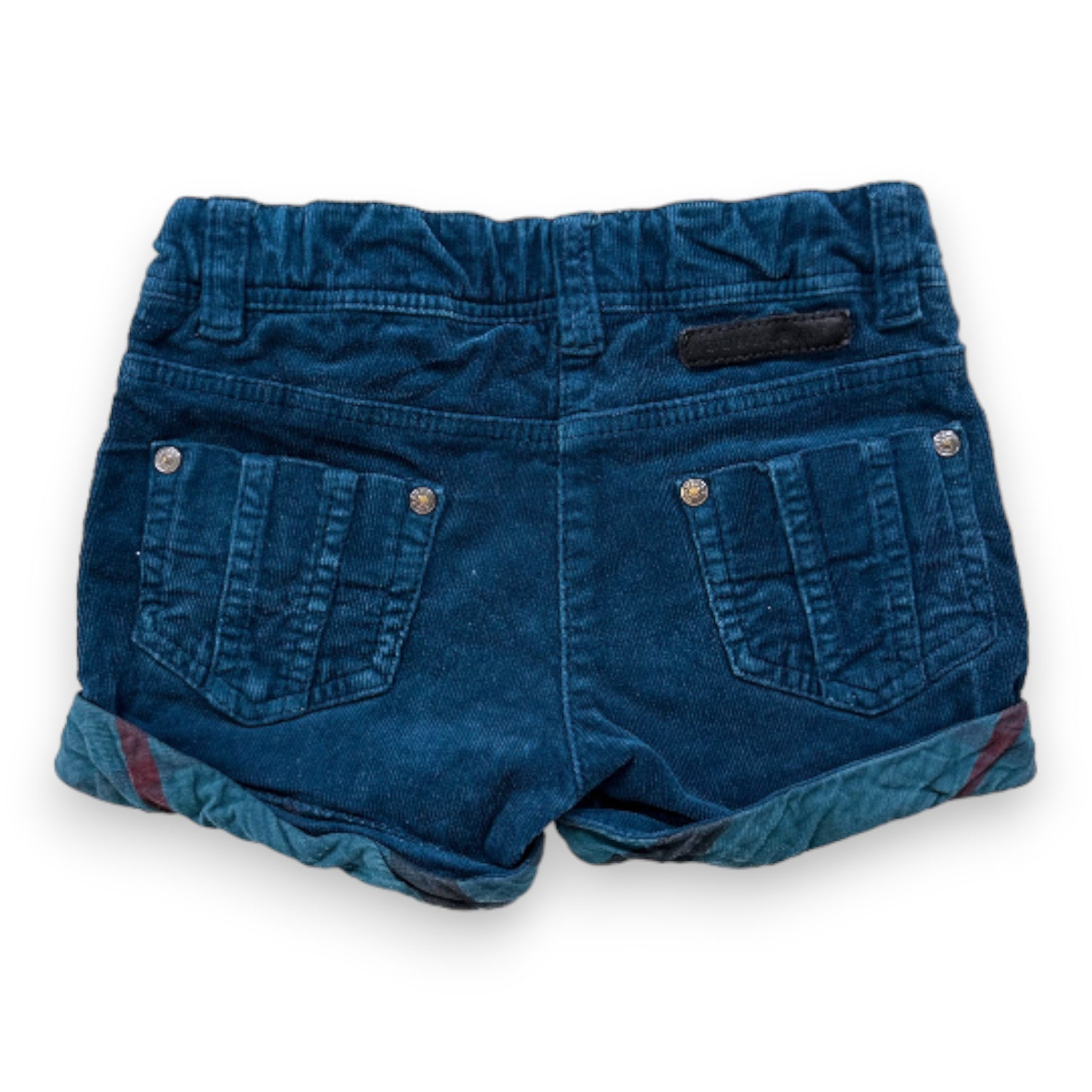 BURBERRY - Short bleu en velours - 2 ans