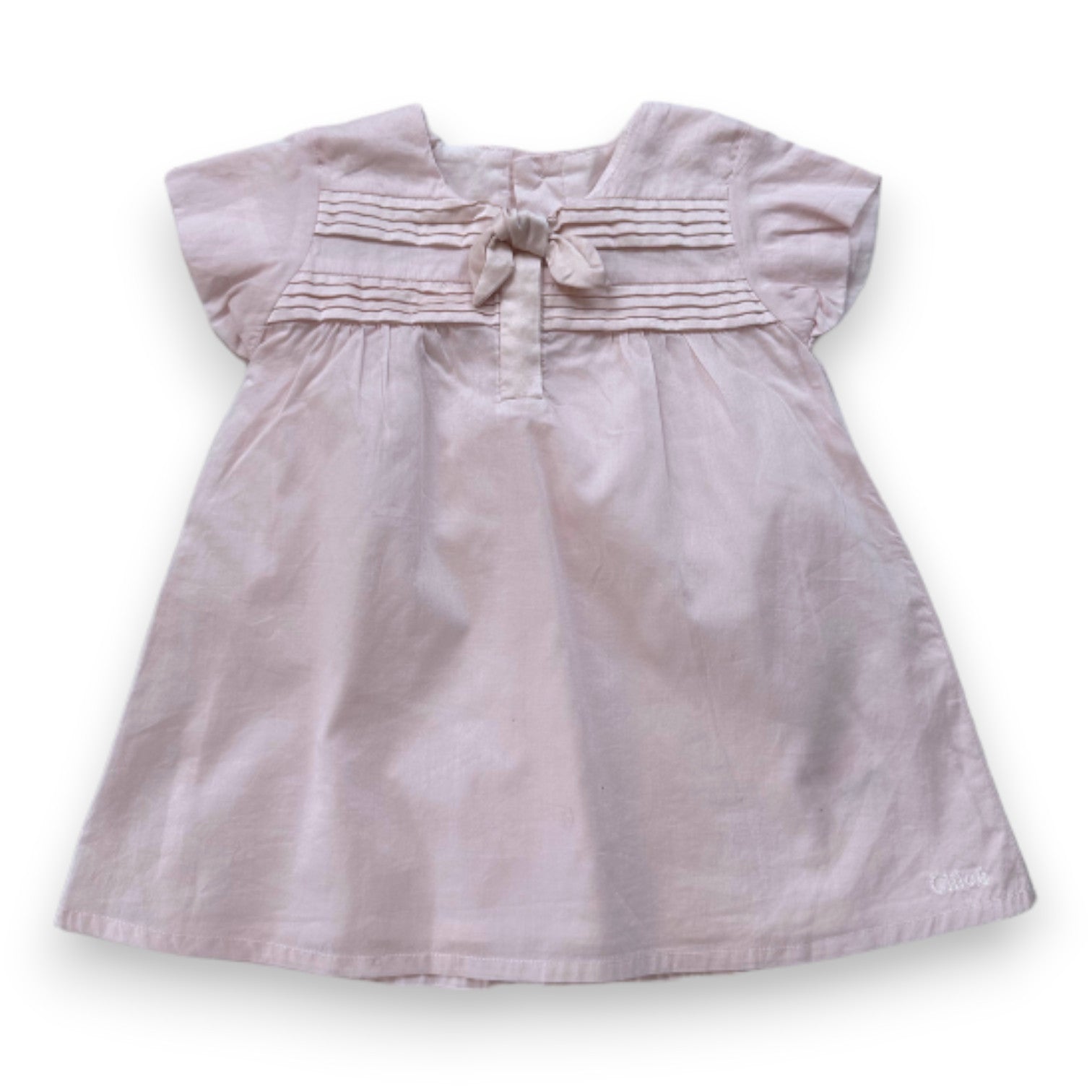 CHLOE - Robe en soie rose - 3 mois