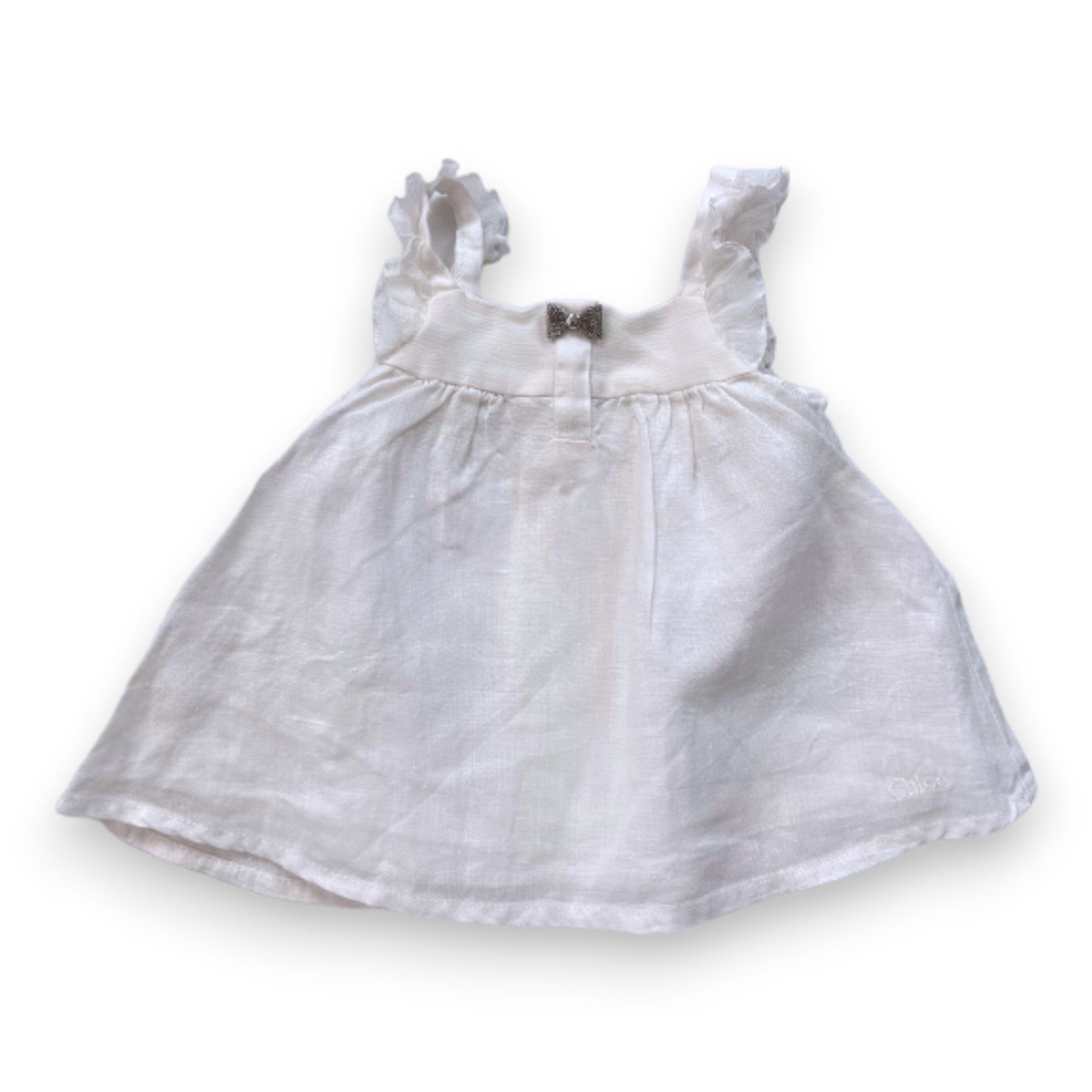 CHLOE - Robe blanche en lin - 3 mois