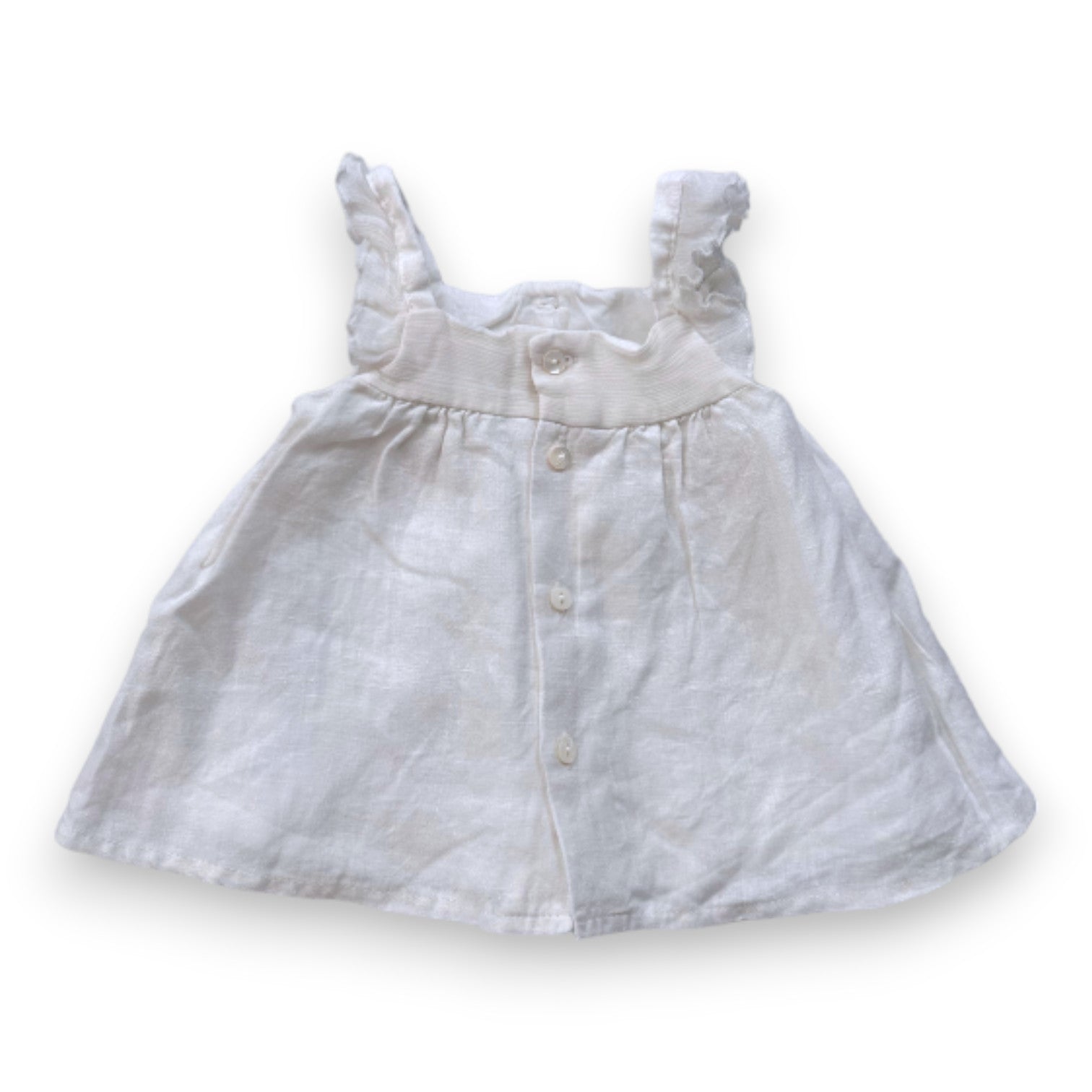 CHLOE - Robe blanche en lin - 3 mois