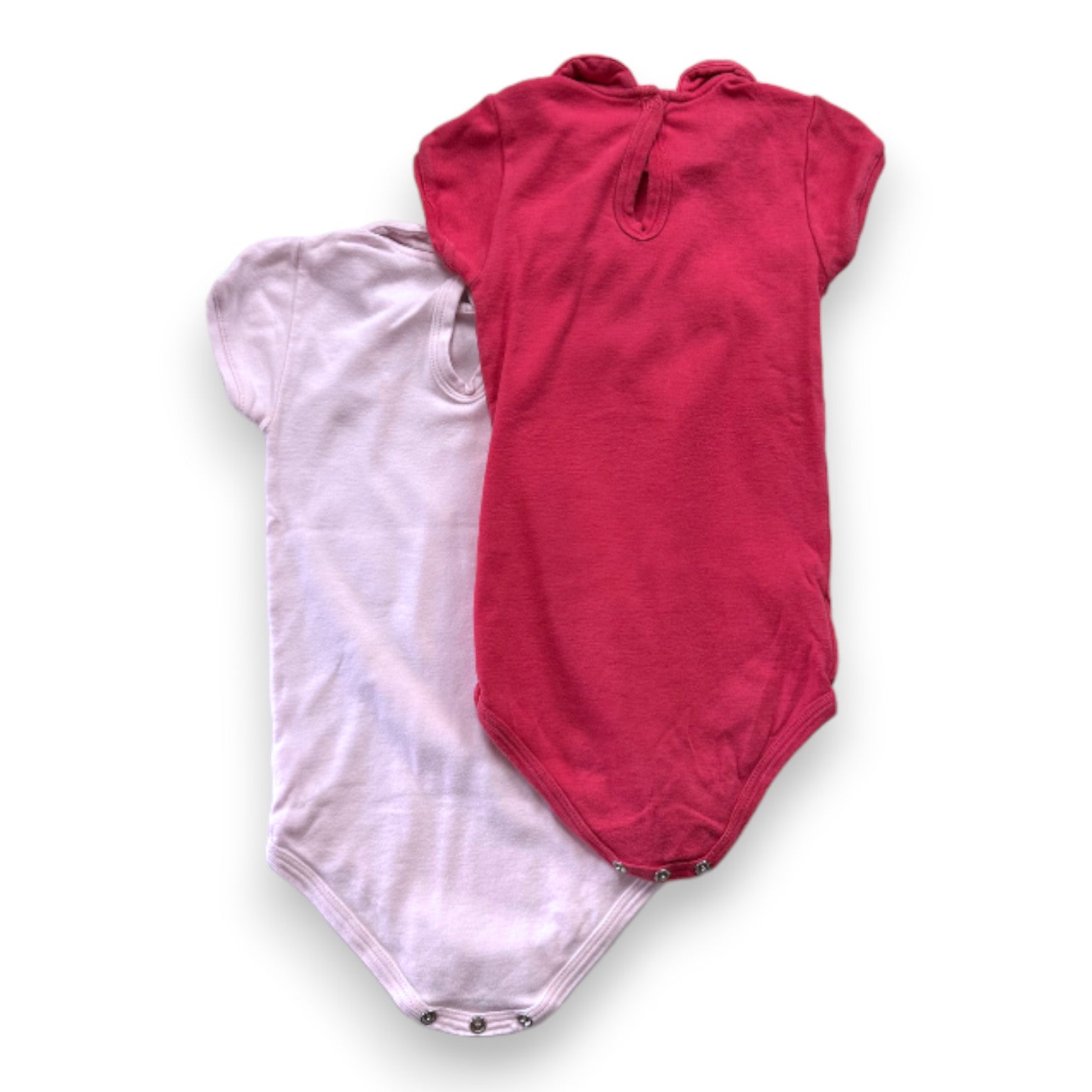 PETIT BATEAU - Lot de 2 bodies roses à manches longues - 2 ans