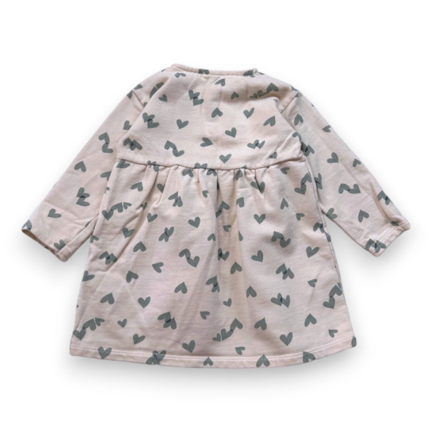 PETIT BATEAU - Robe beige à coeurs - 3 ans