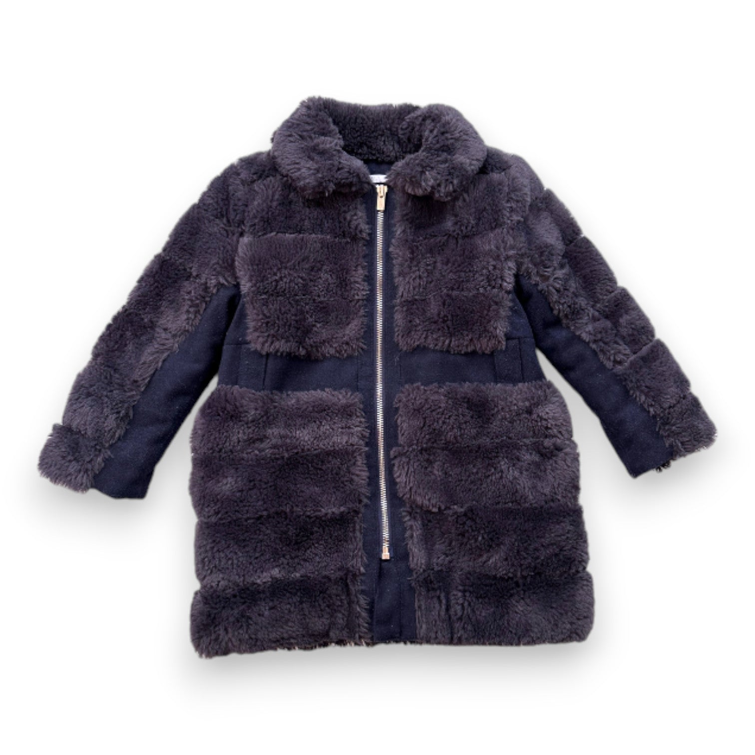 CHLOE - Manteau en fourrure bleu marine - 4 ans