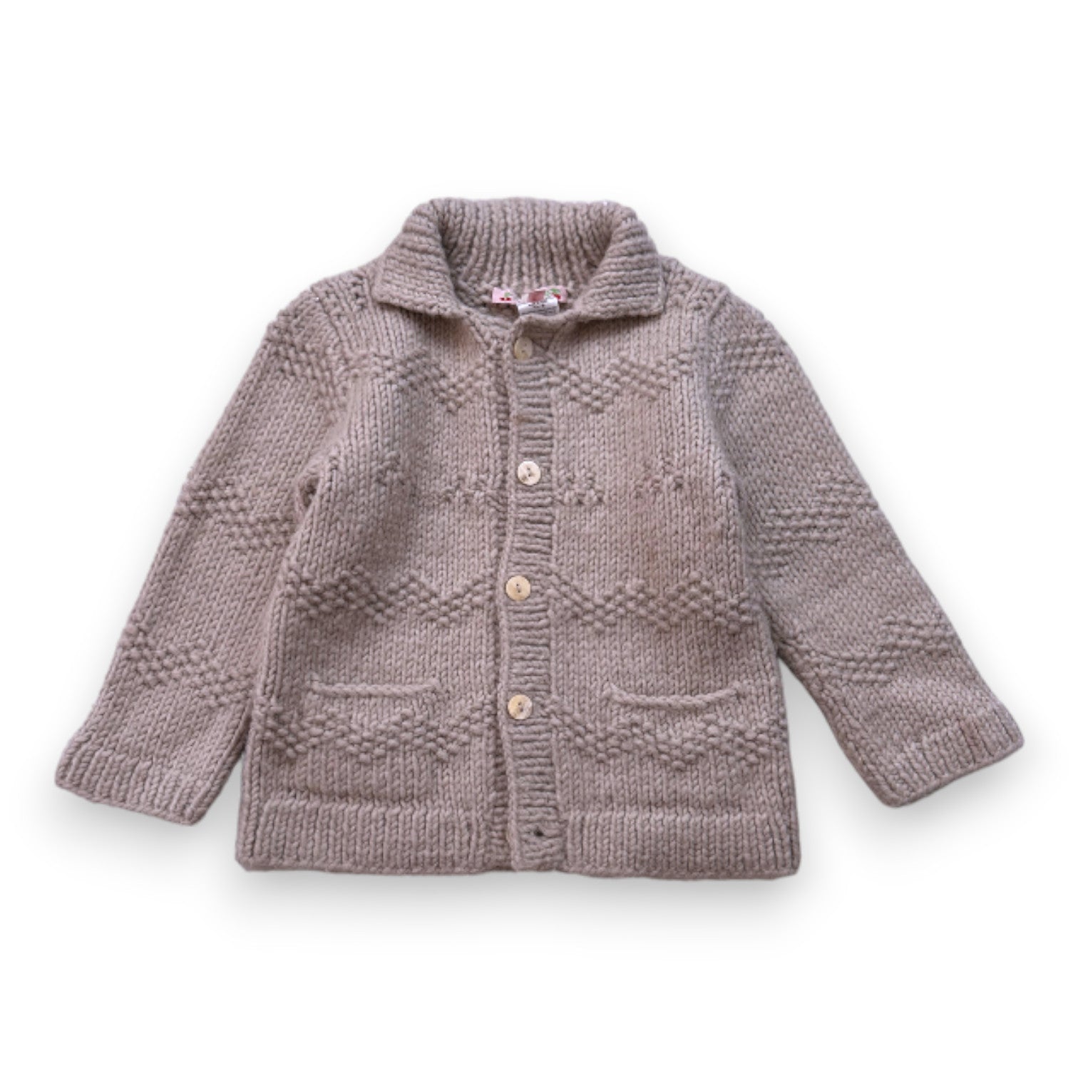 BONPOINT - Gilet en maille beige en alpaga et laine - 2 ans