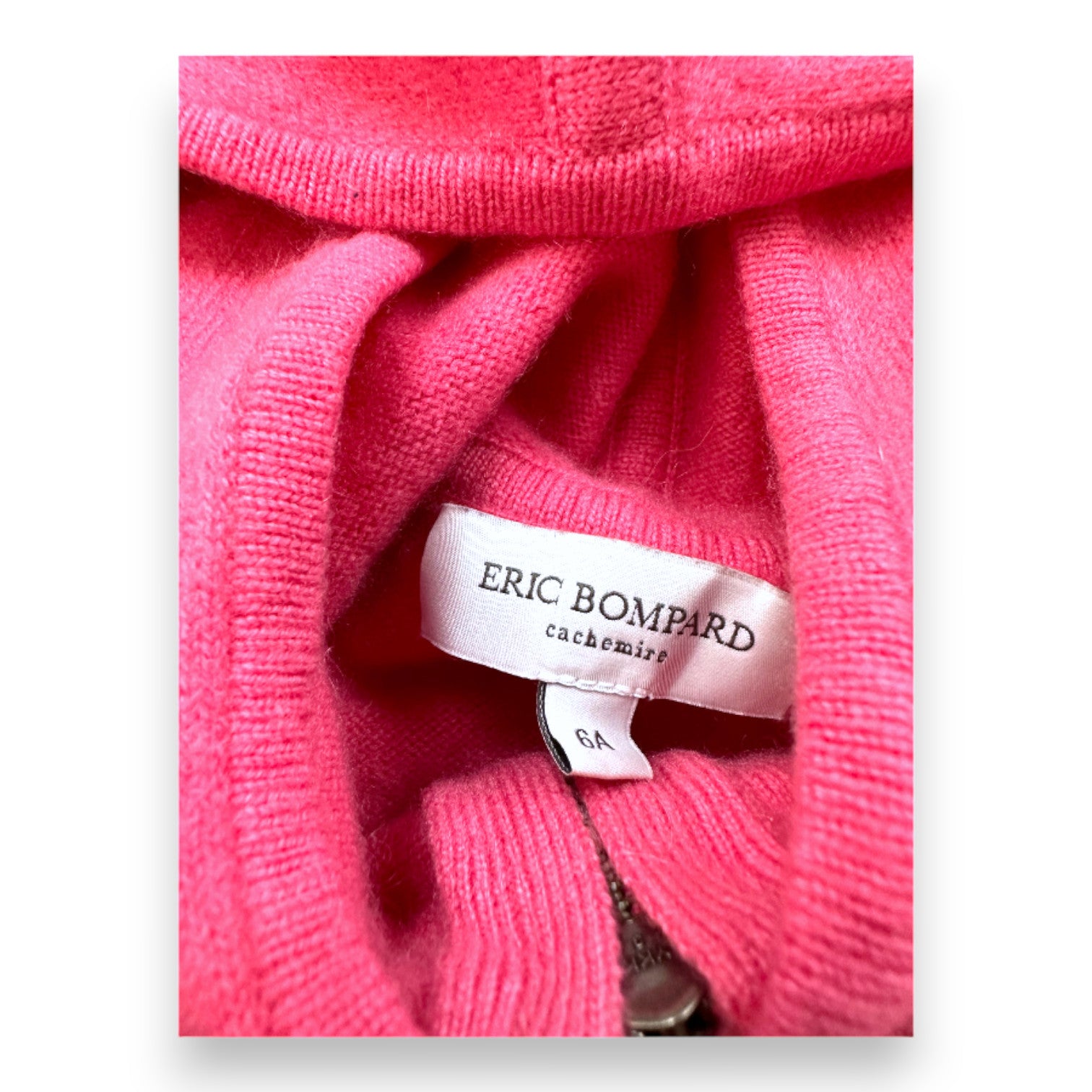 ERIC BOMPARD - Gilet rose zippé en cachemire - 6 ans