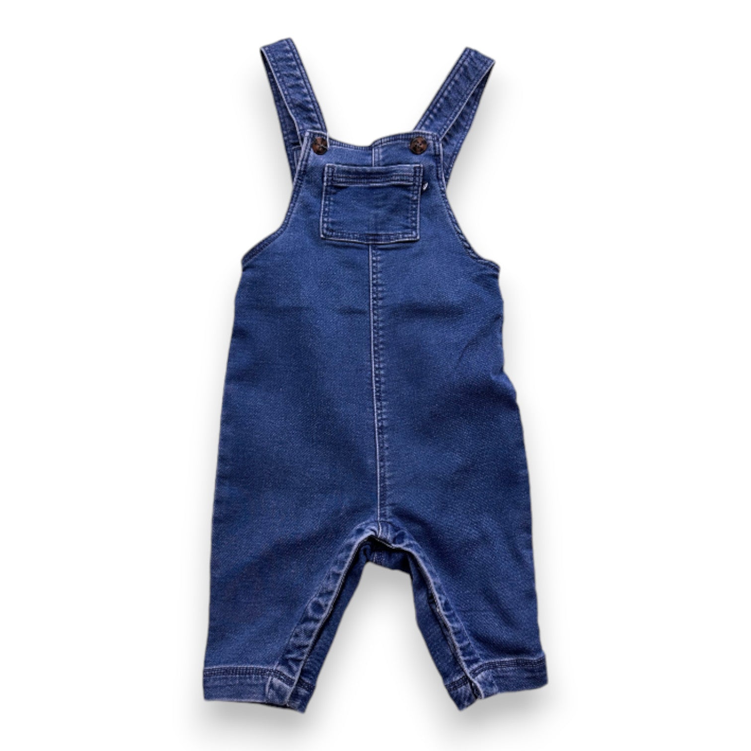 PETIT BATEAU - Salopette bleue en jean - 12 mois