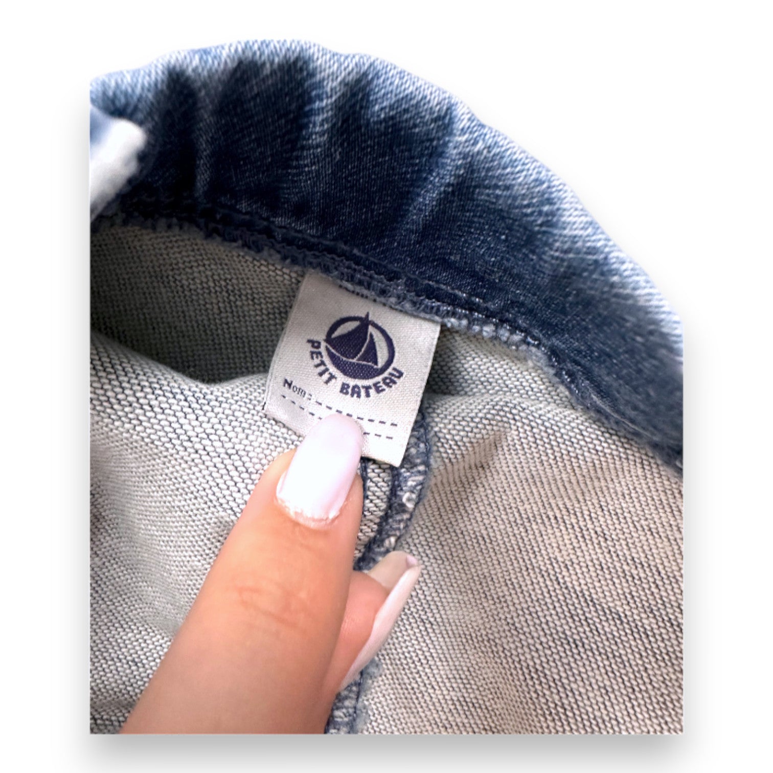 PETIT BATEAU - Salopette bleue en jean - 12 mois