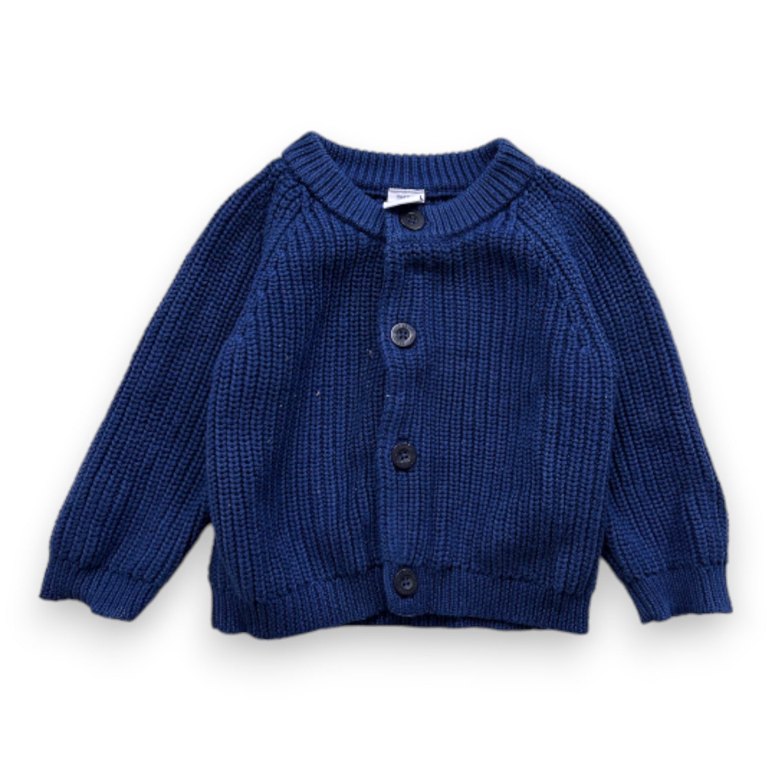 PETIT BATEAU - cardigan en maille bleu - 12 mois