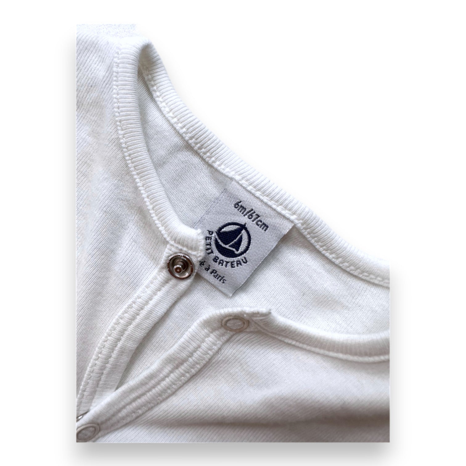 PETIT BATEAU - T-shirt à manches longues blanc - 6 mois