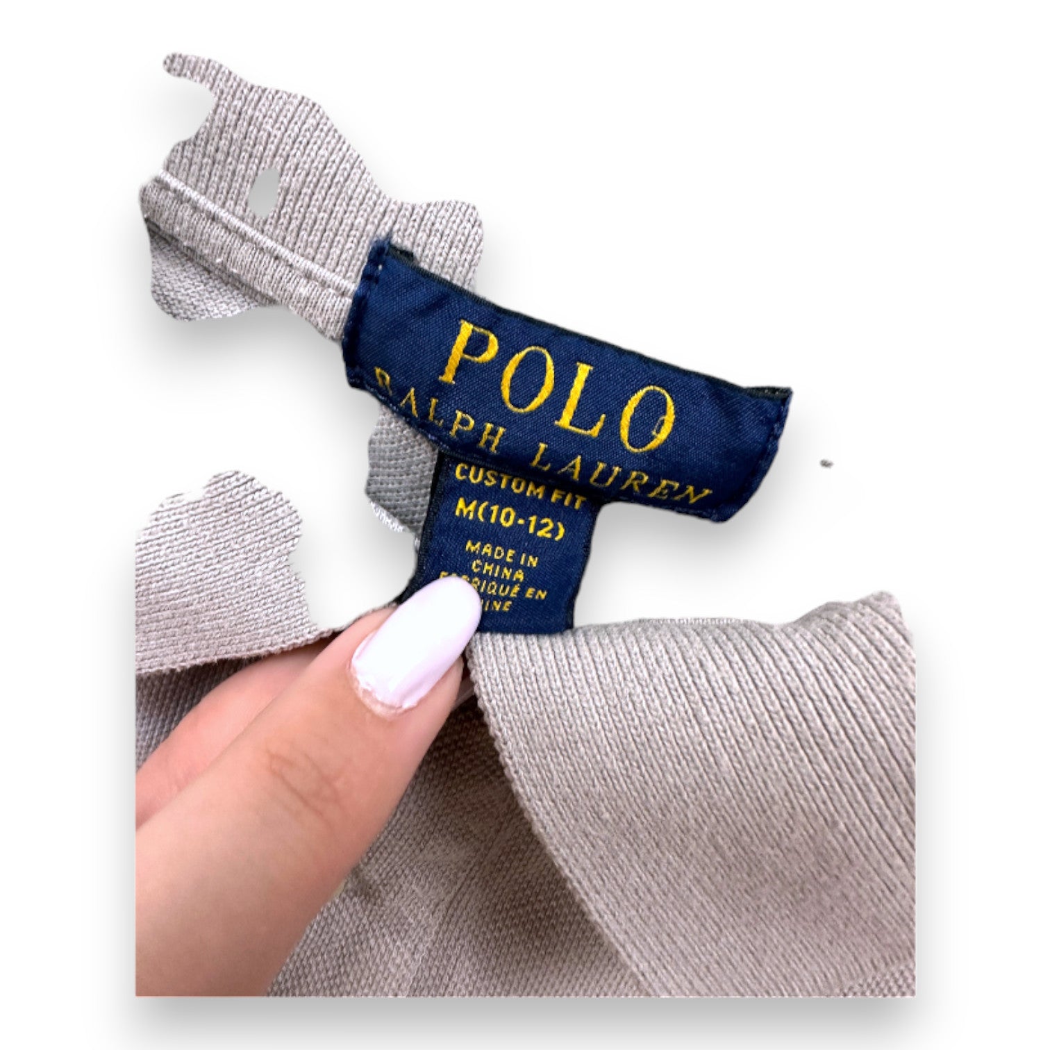 RALPH LAUREN - Polo à manches courtes gris - 10 ans