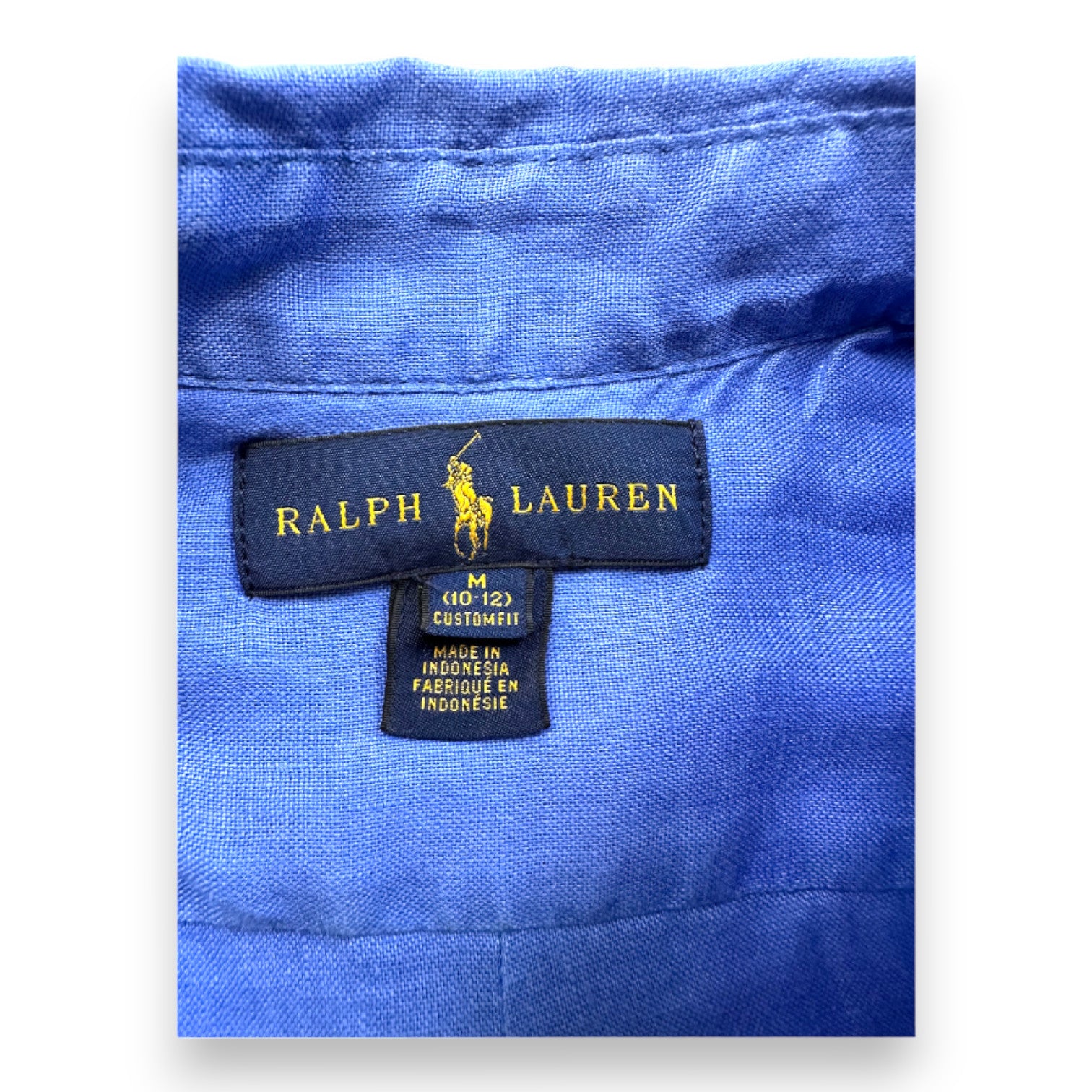 RALPH LAUREN - Chemise bleue en lin - 10 ans