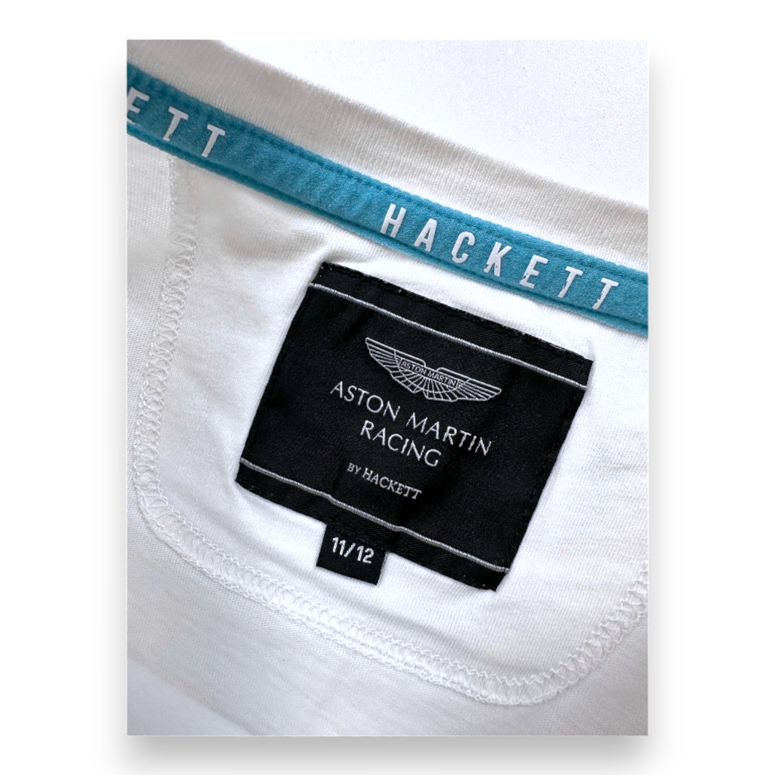 HACKETT - T-shirt à manches courtes blanc avec imprimés - 11 ans