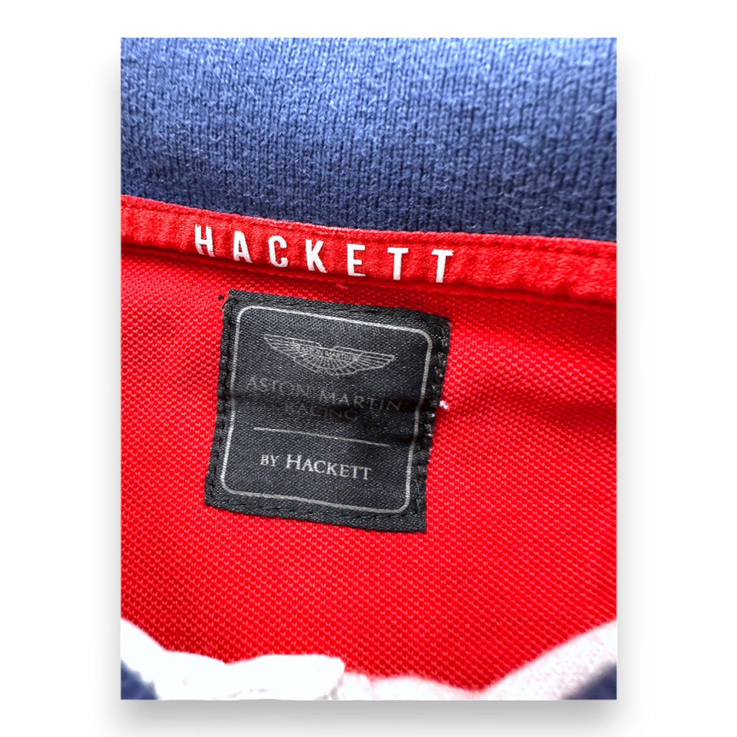 HACKETT - Polo à manches courtes gris bleu et rouge avec broderies - 11 ans