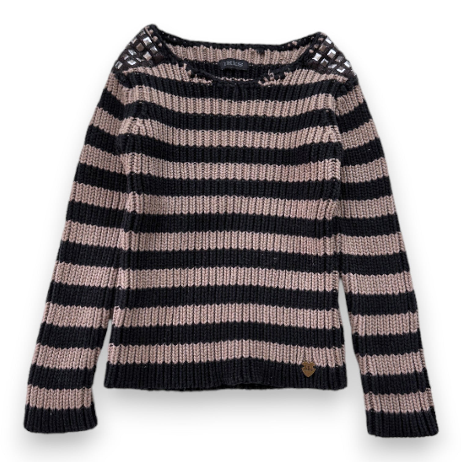 IKKS - Pull noir et marron à rayures - 4 ans