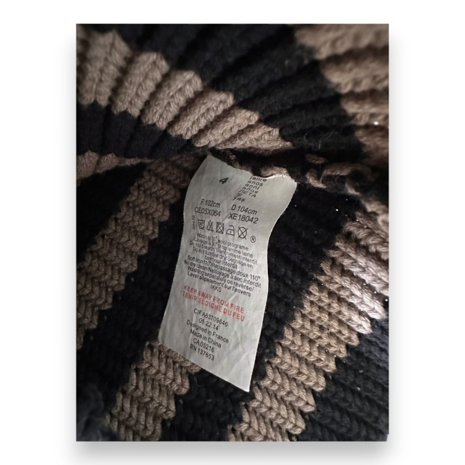 IKKS - Pull noir et marron à rayures - 4 ans