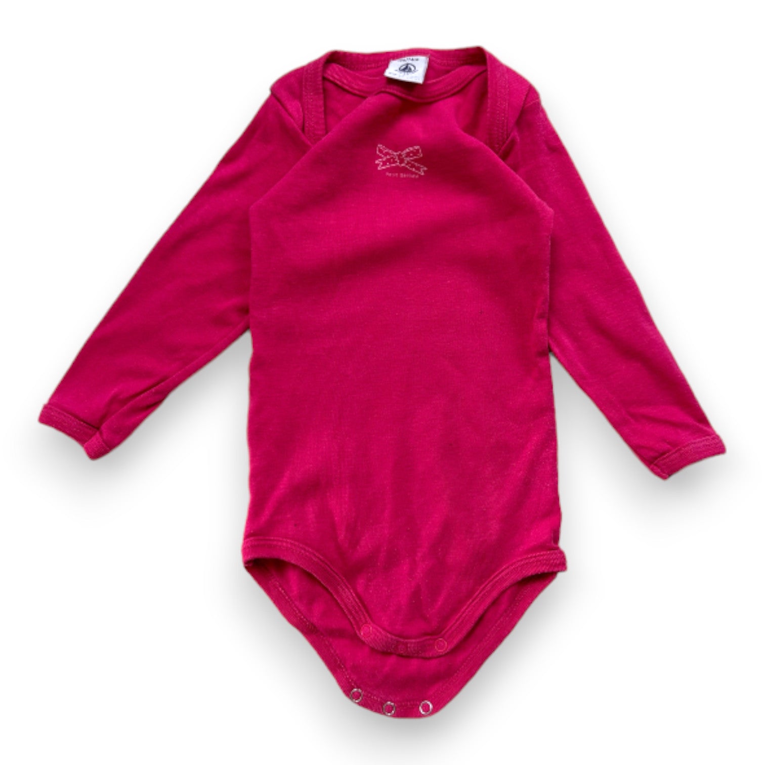 PETIT BATEAU - Body rose à manches longues - 6 mois