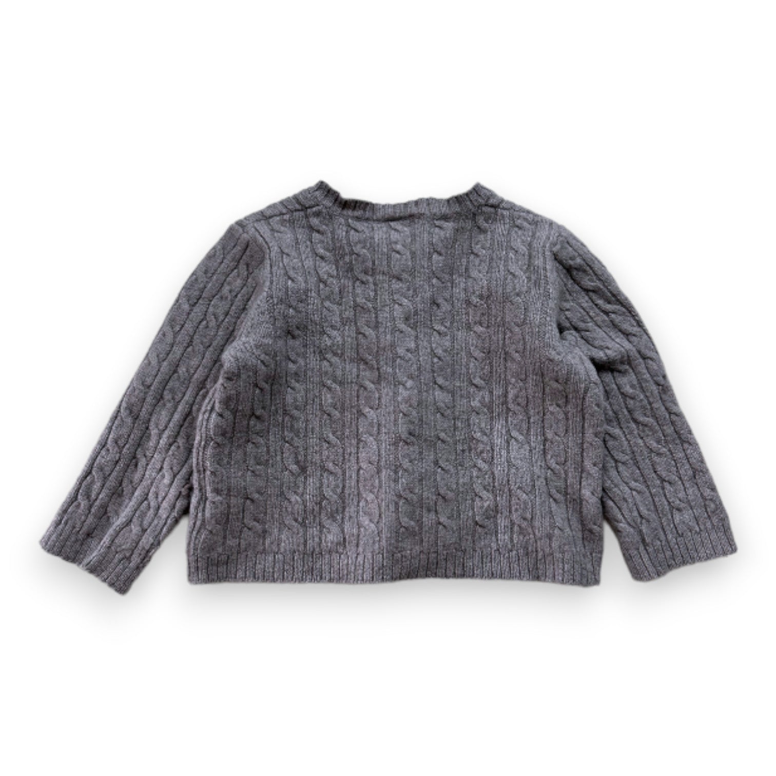 PETIT BATEAU - Cardigan gris en laine - 18 mois