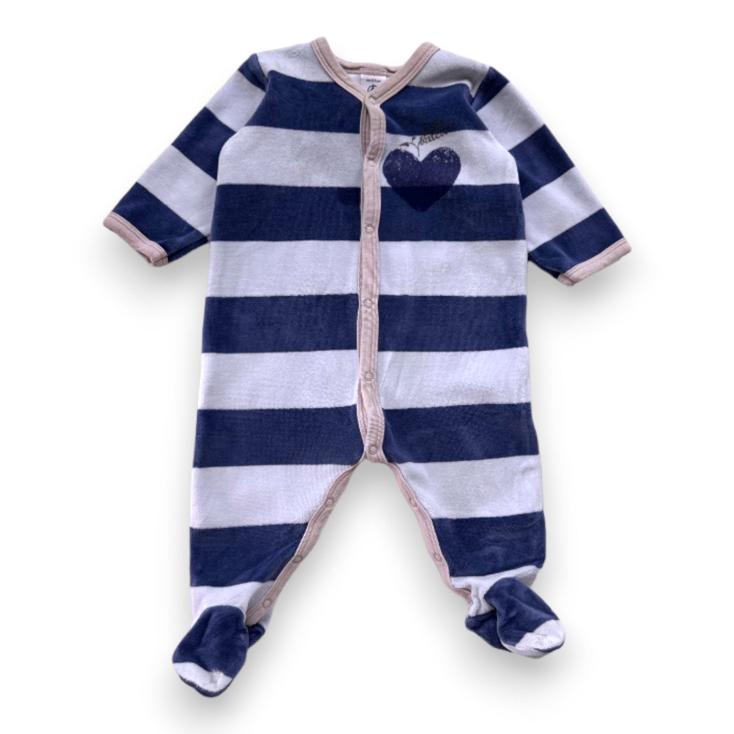 PETIT BATEAU - Pyjama bleu à rayures - 6 mois