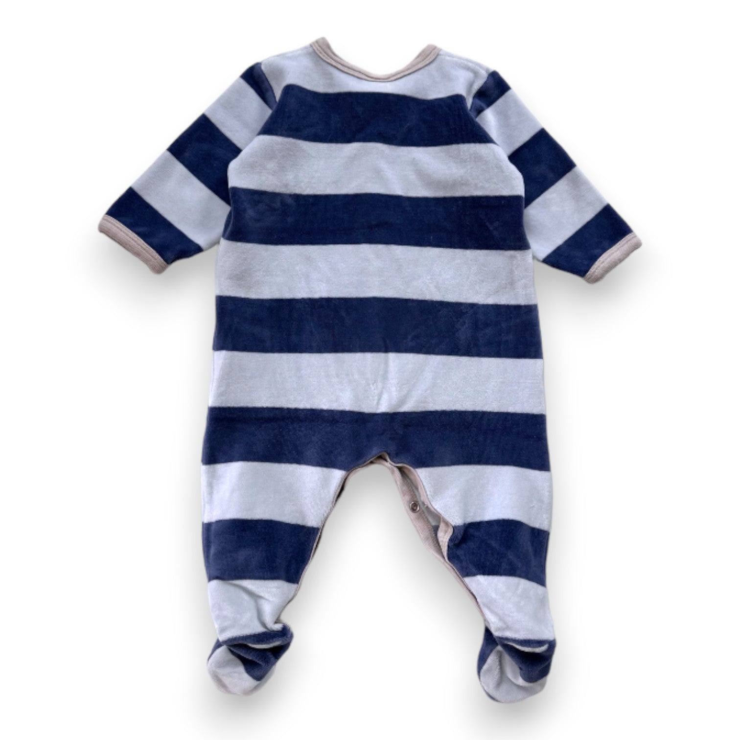 PETIT BATEAU - Pyjama bleu à rayures - 6 mois