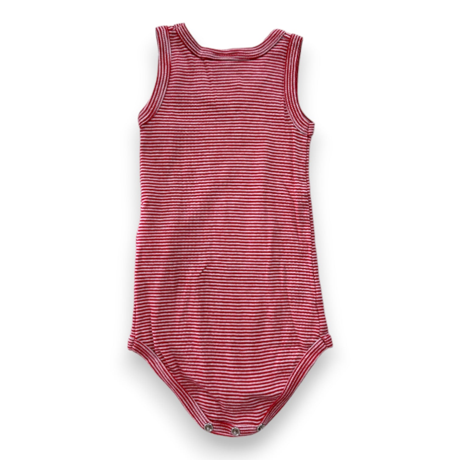 PETIT BATEAU - Body rouge et blanc à rayures - 6 mois