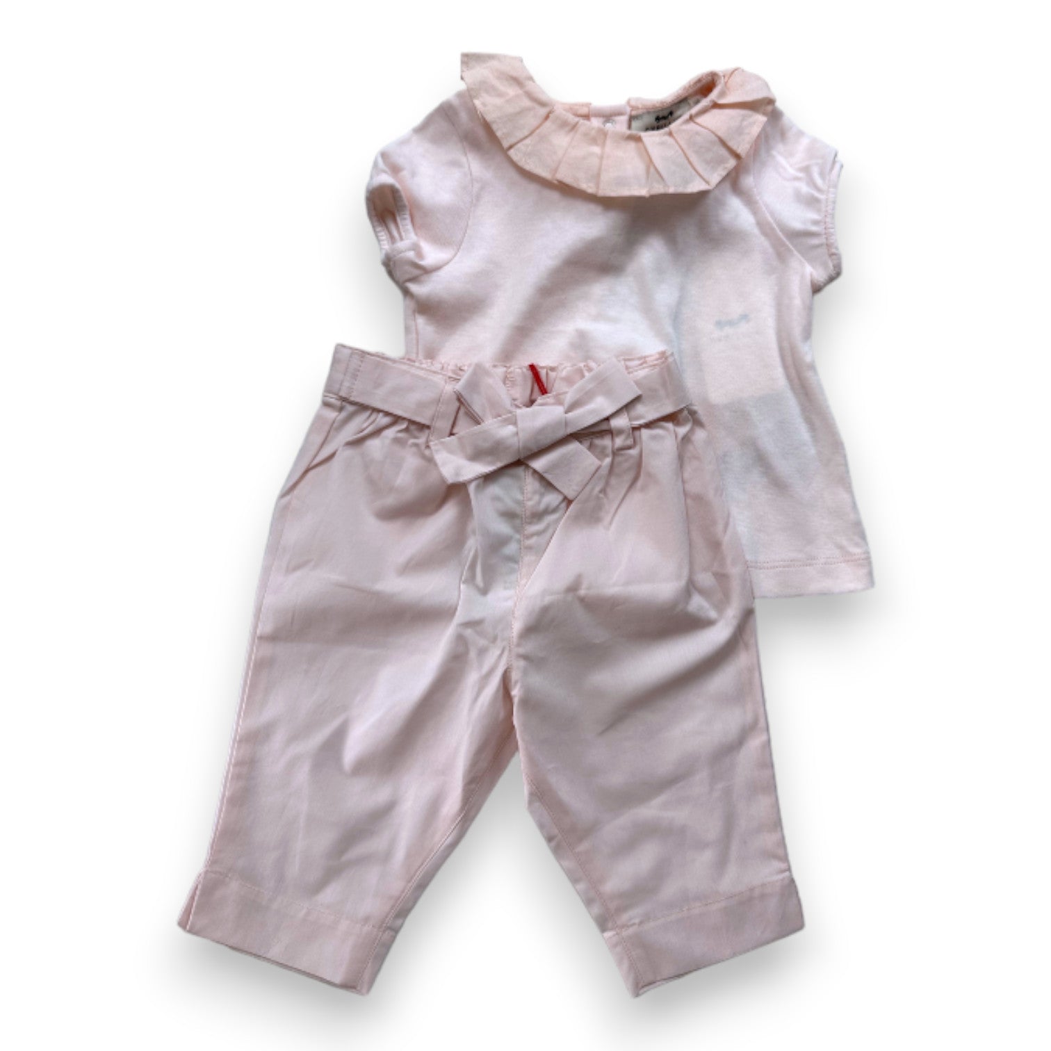 CYRILLUS - Ensemble pantalon et t-shirt rose neuf - 6 mois