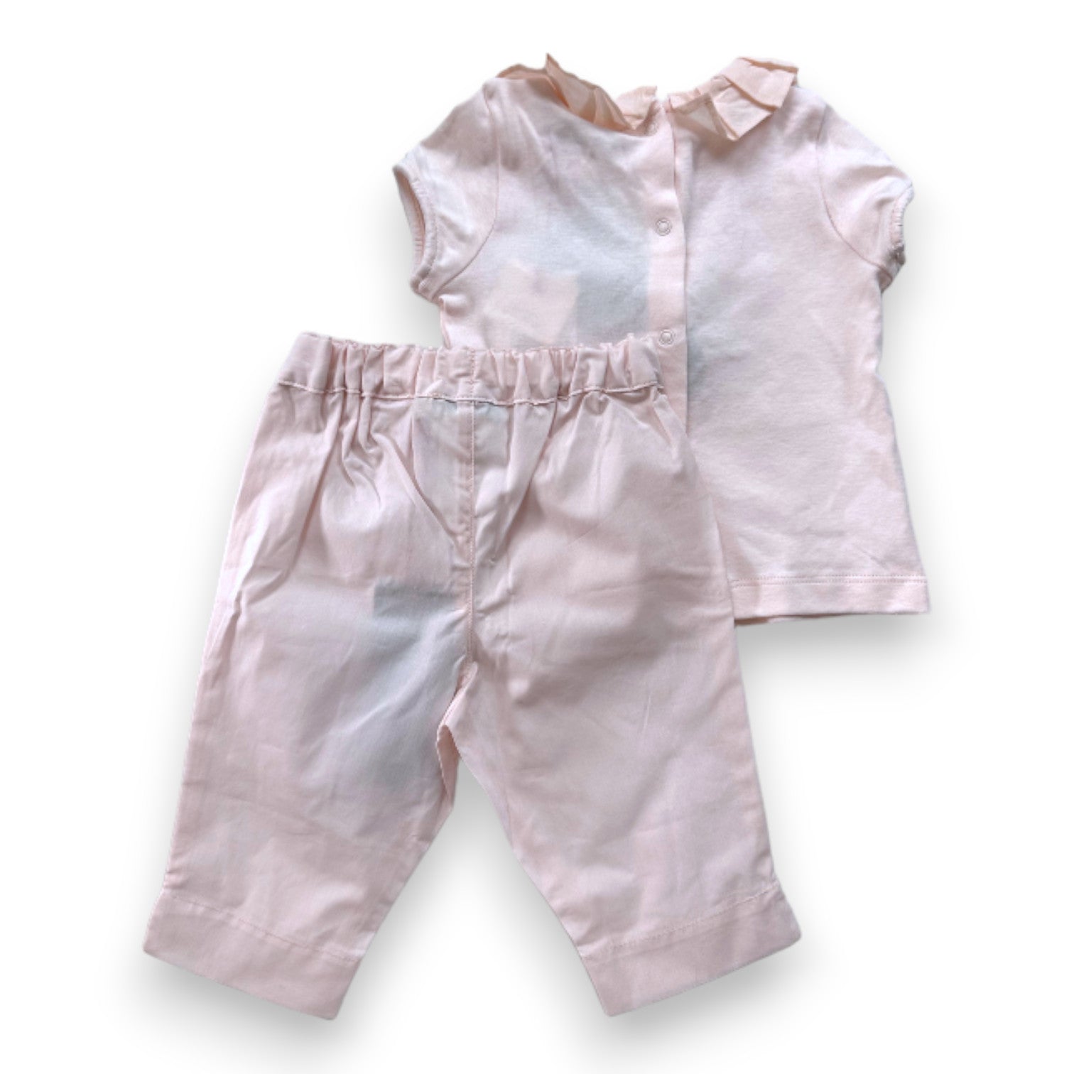 CYRILLUS - Ensemble pantalon et t-shirt rose neuf - 6 mois