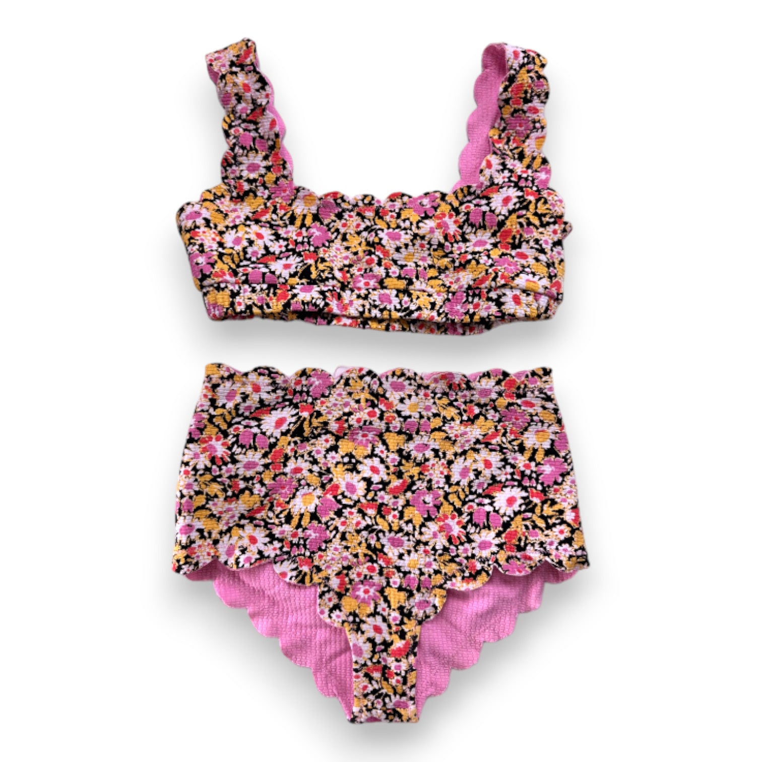 MARYSIA BUMBY - Maillot de bain 2 pièces rose et noir à fleurs - 8 ans