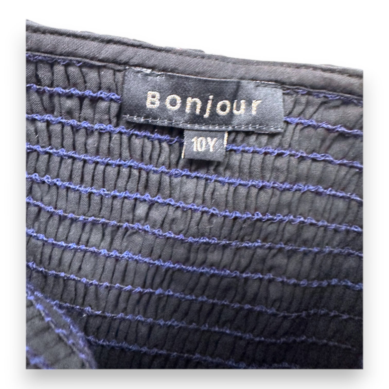 BONJOUR - Robe bleu marine à coeurs dorés - 10 ans