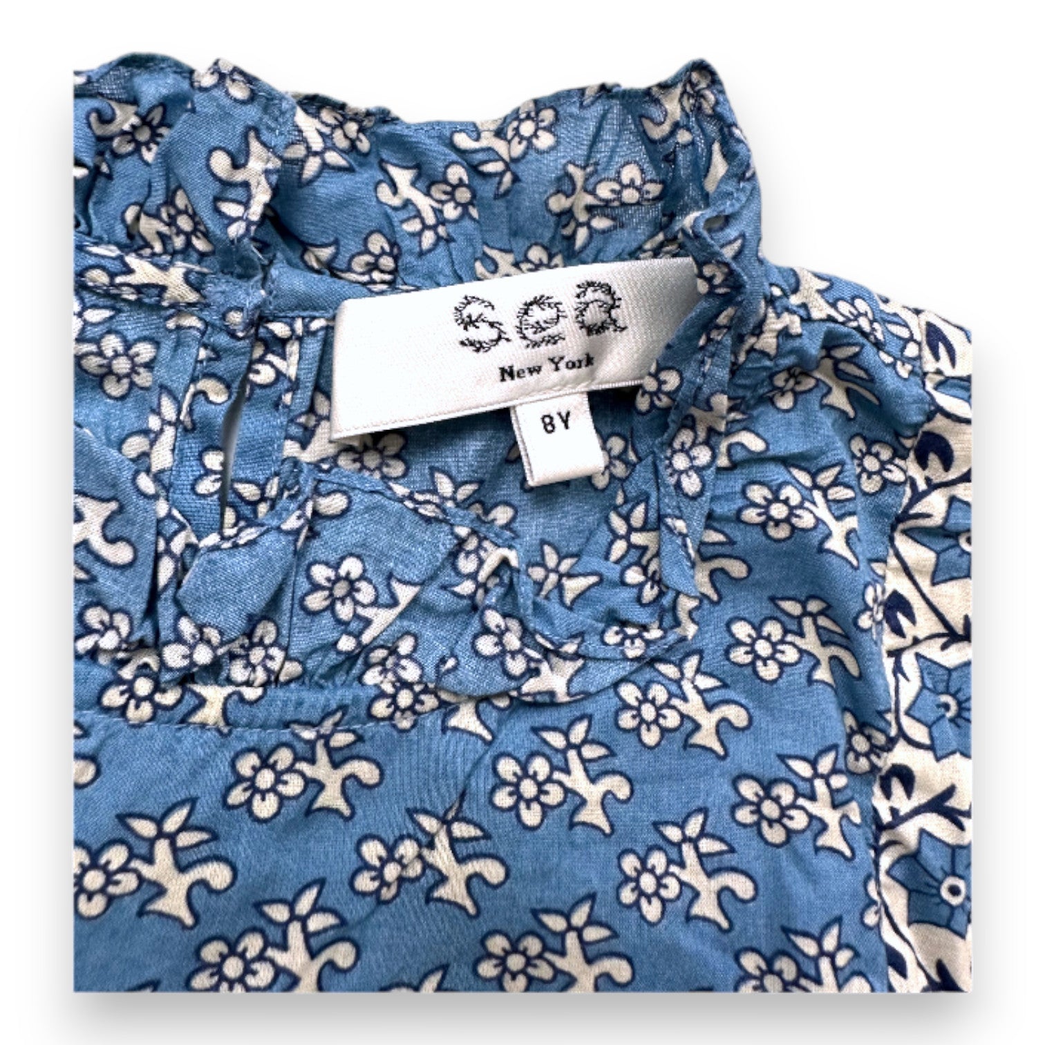 SEA NEW YORK - Robe bleue à motifs blancs - 8 ans