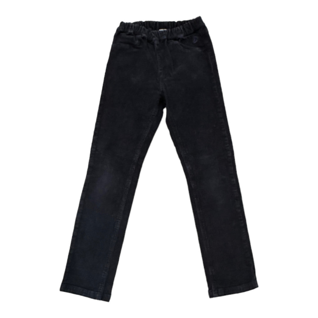 PETIT BATEAU - Pantalon bleu marine en velours - 6 ans