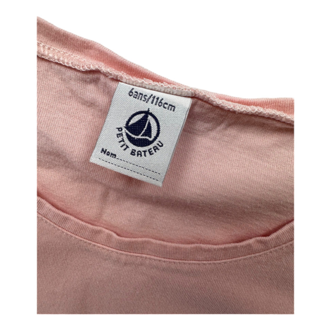 PETIT BATEAU - T-shirt rose à manches courtes - 6 ans